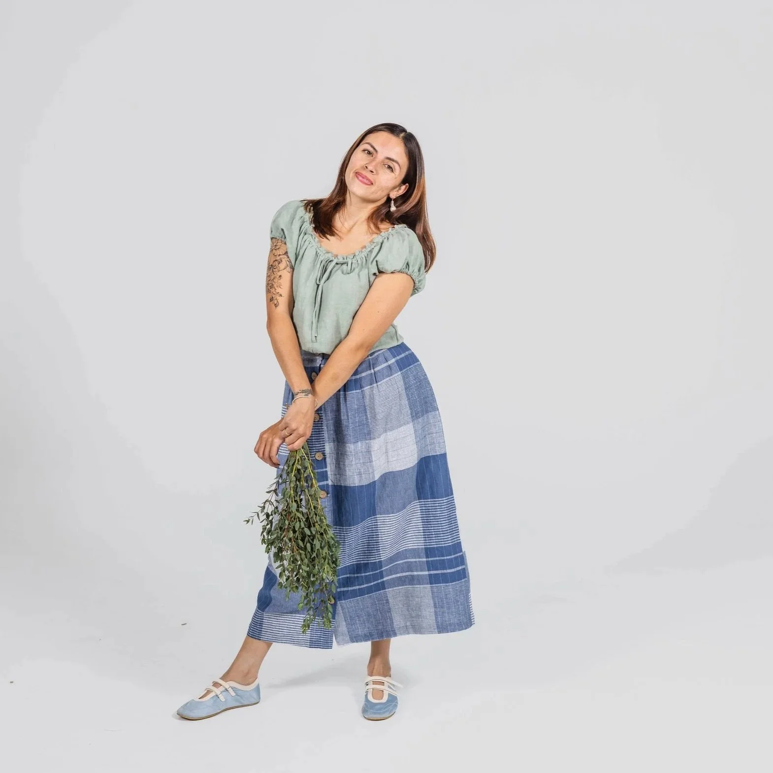 Foxlilie-womens-thomas-skirt-cornflower-plaid-front-lifestyle.jpg