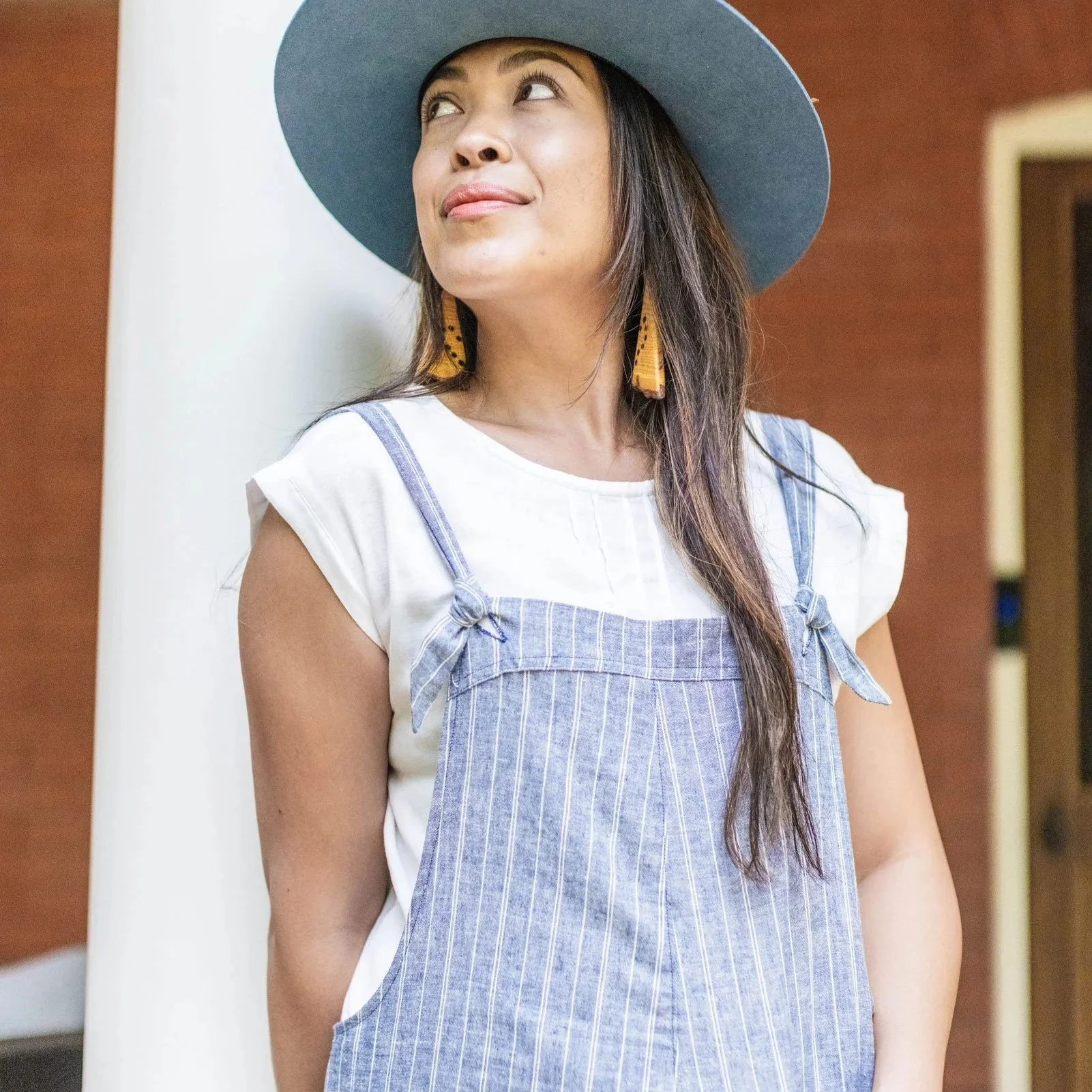 Foxlilie-womens-overalls-denim-stripe-lifestyle-front-closeup.jpg