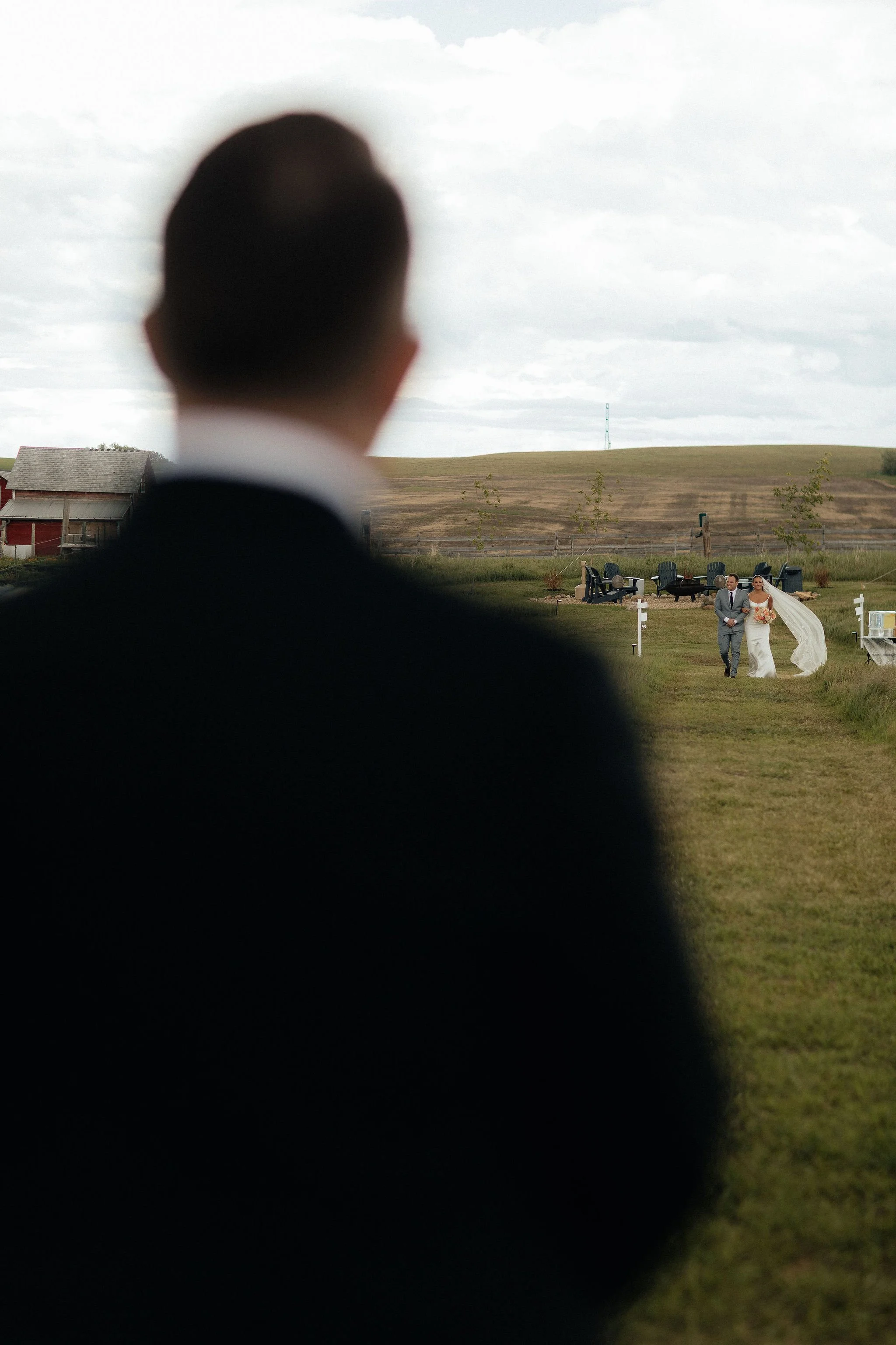 Outdoor wedding ceremony, Calgary, Alberta.