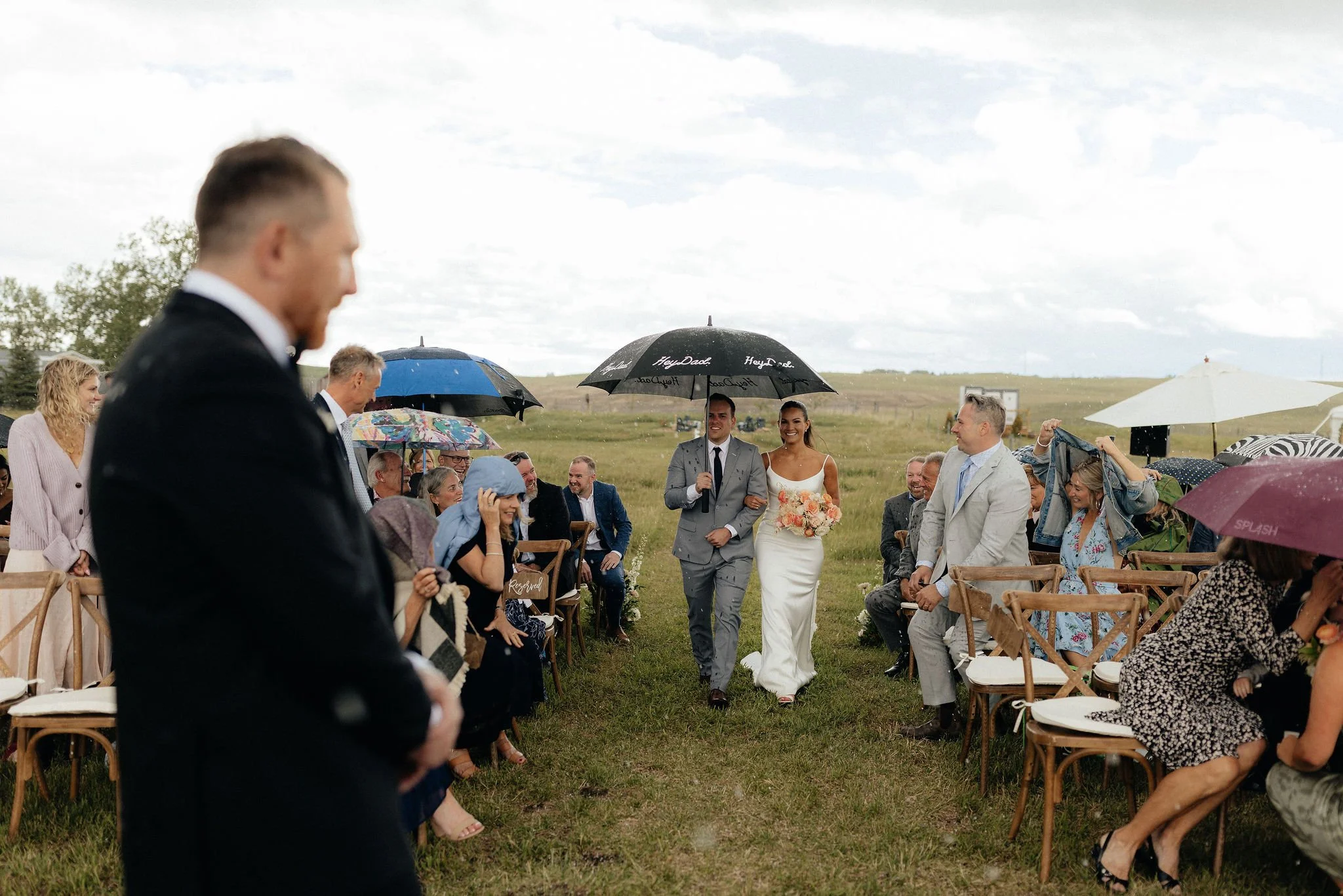 Outdoor wedding ceremony, Calgary, Alberta.