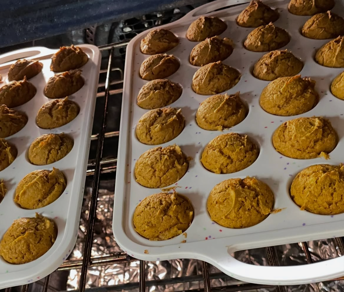 Mini pupcakes in baking pans.PNG