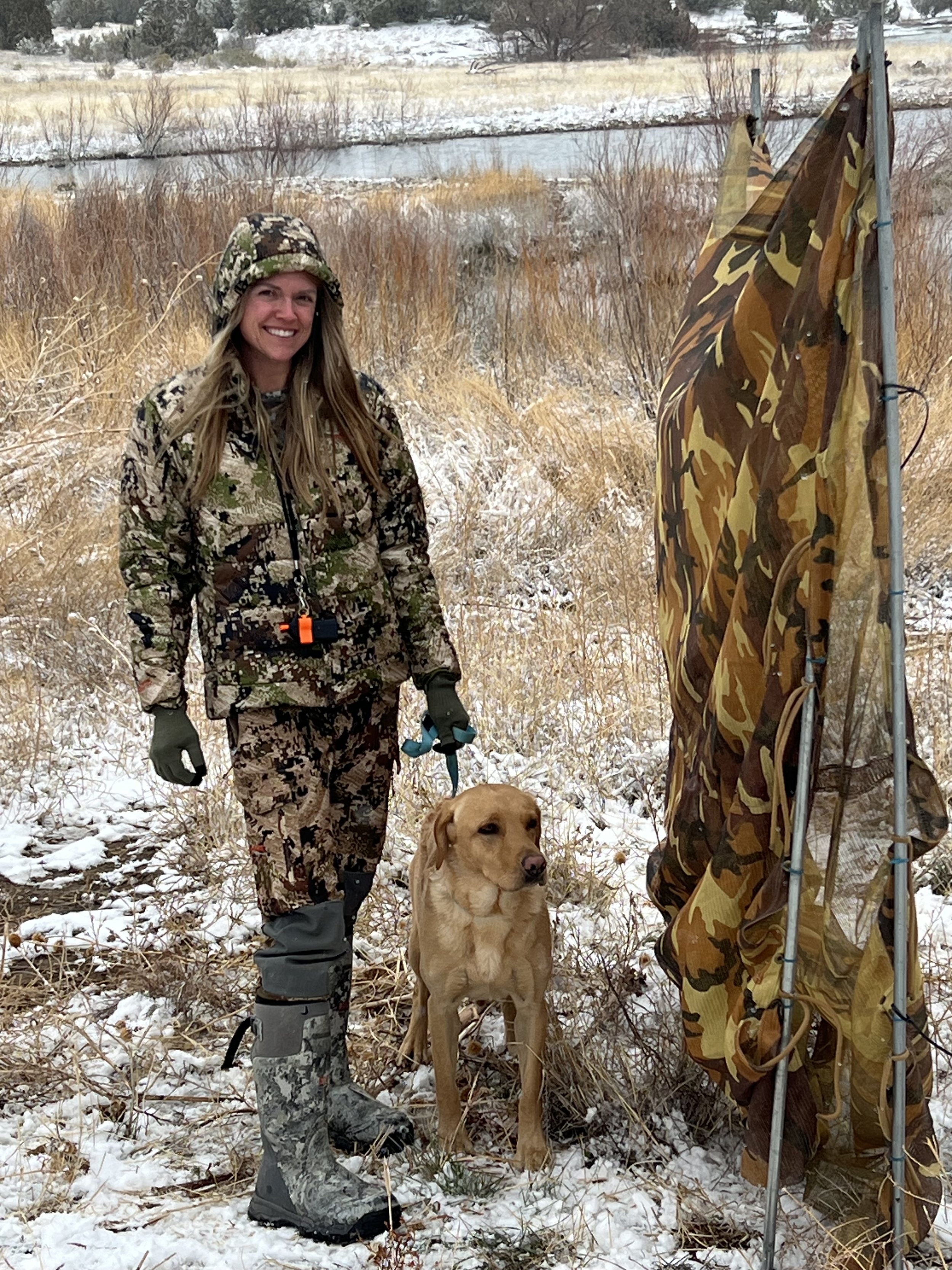 Heather Meyer and Surly at Finished land test