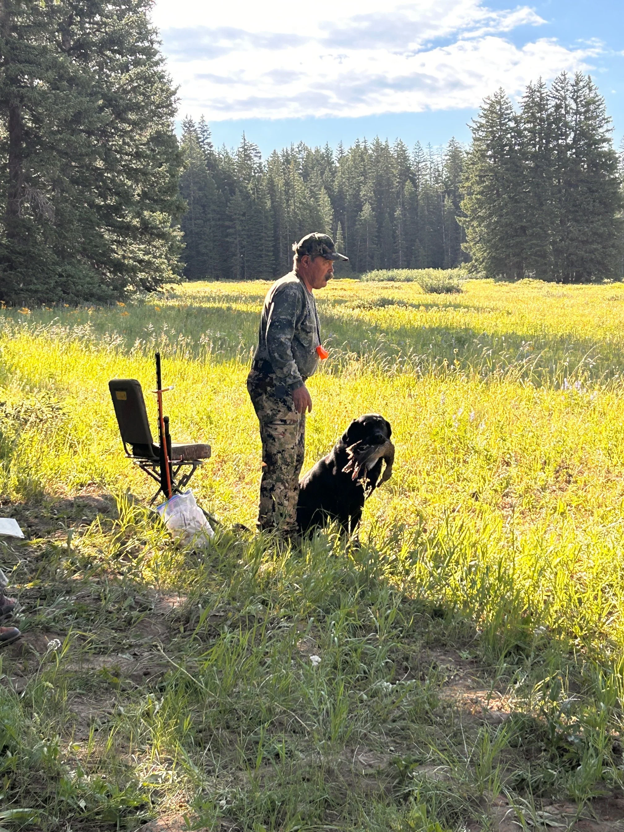 Brian Schumann & Maverick prepping for the last mark