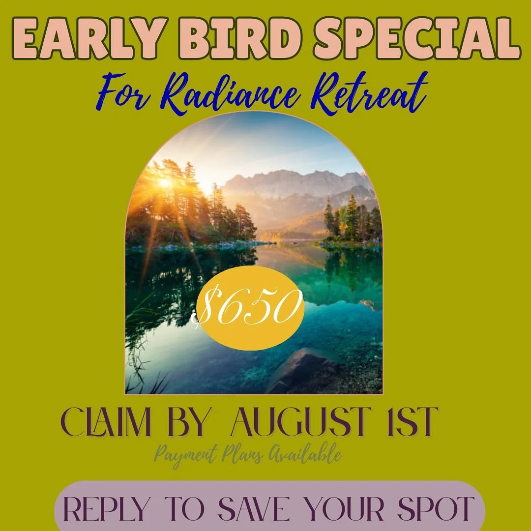 LAST WEEK to claim the EARLY bird special price for the radiance retreats in Idaho this FALL (10/10-10/12!) 

🛄Comment &lsquo;RADIATE&rsquo; to claim this offer! 

Please DM for questions &amp; details 🫶🏽🫶🏽🫶🏽

I would love to spend time with y