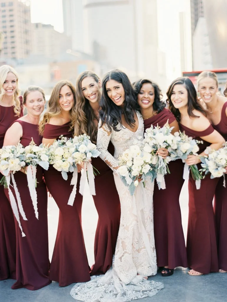 Burgundy Bridesmaid Dresses 