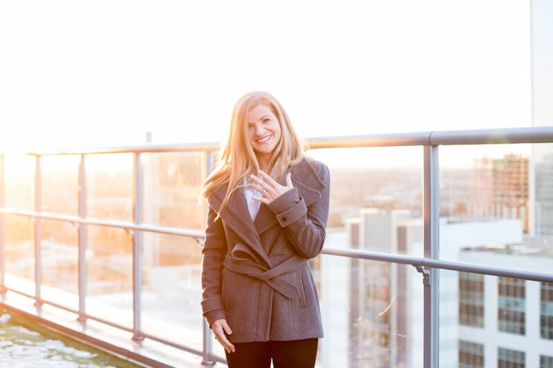 Rooftop Surprise Proposal in Charlotte