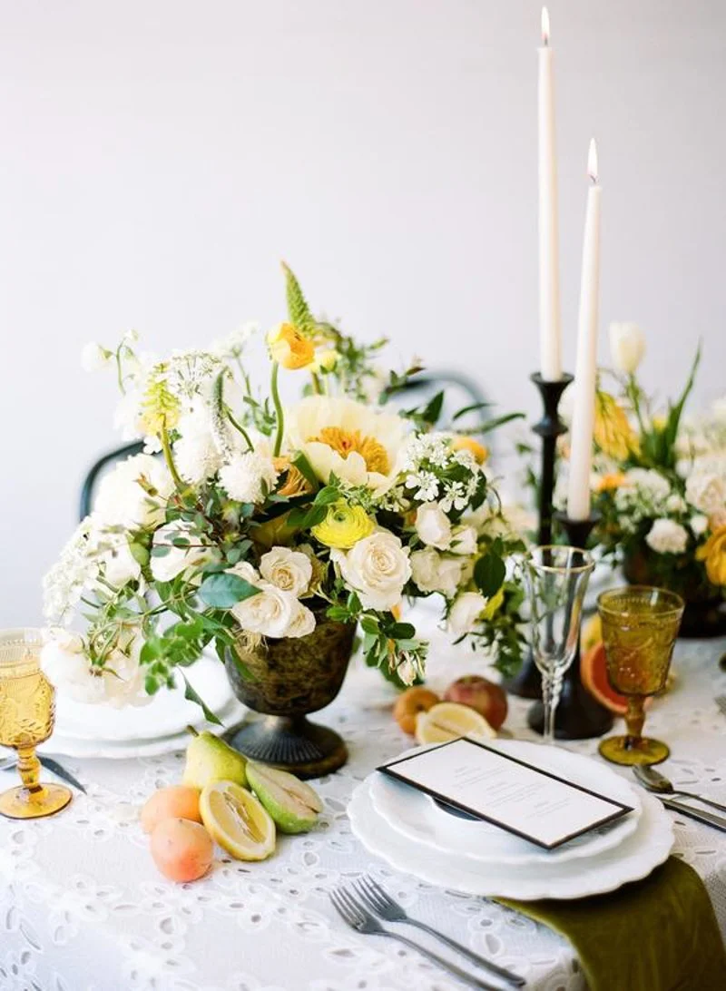 Black Yellow and White Wedding Inspiration