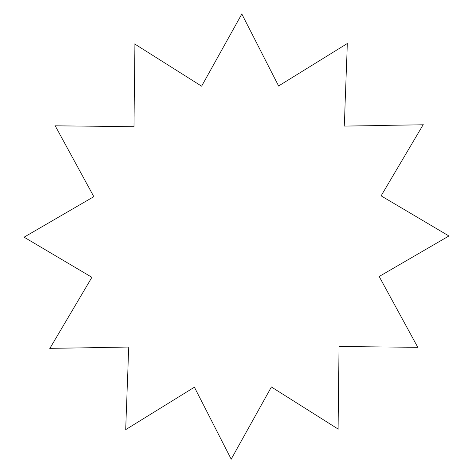 Black and white star shape with jagged edges