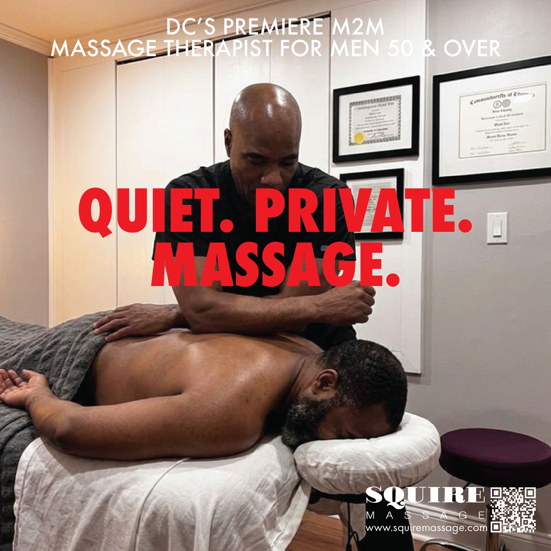 Peaceful massage environment designed for men seeking relaxation and care