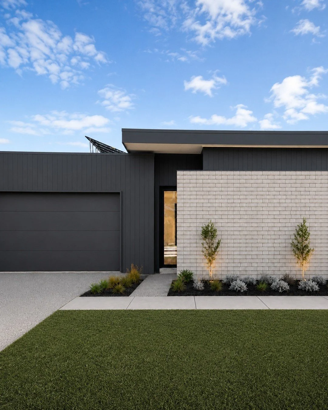 Your front door does not have to be the first thing people see.

One of our favourite design details in this home is the screened entry.

The masonry wall creates privacy from the street, while still guiding you naturally towards the front door. It m