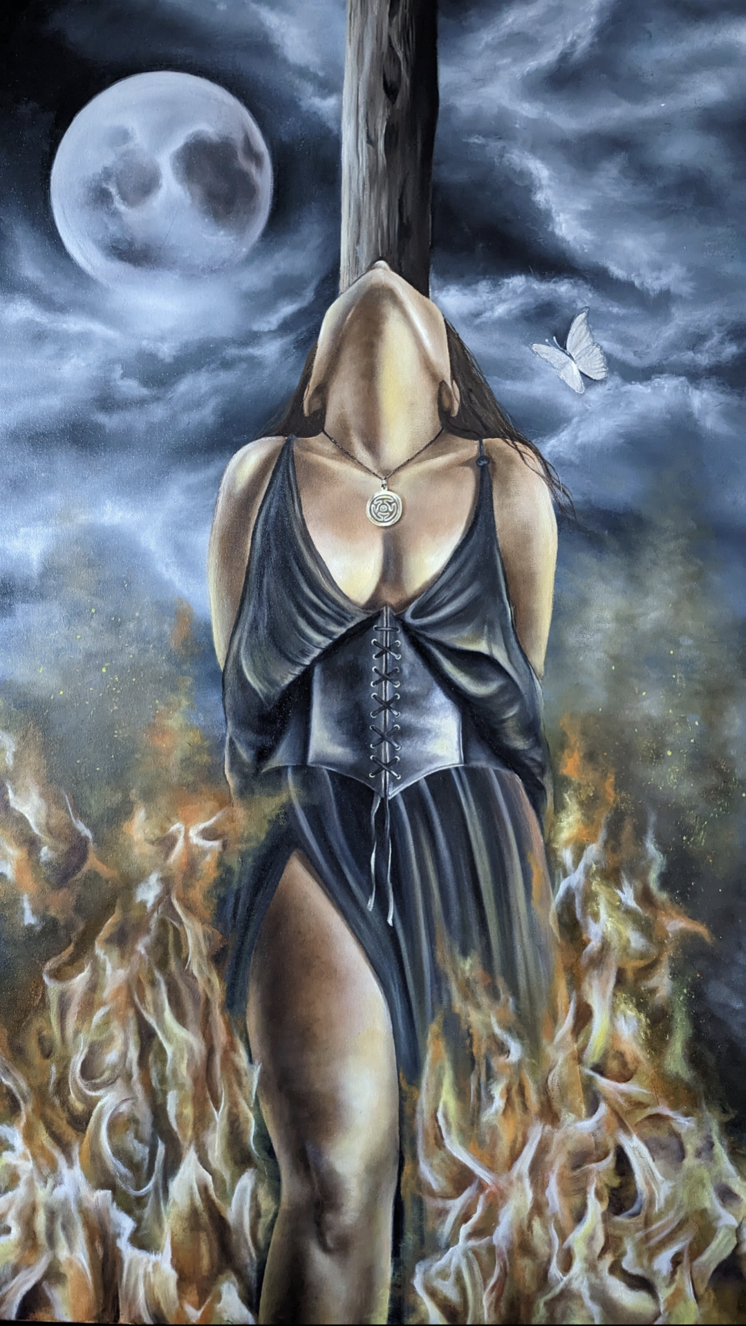oil painting of the witch trials by hera mysterium