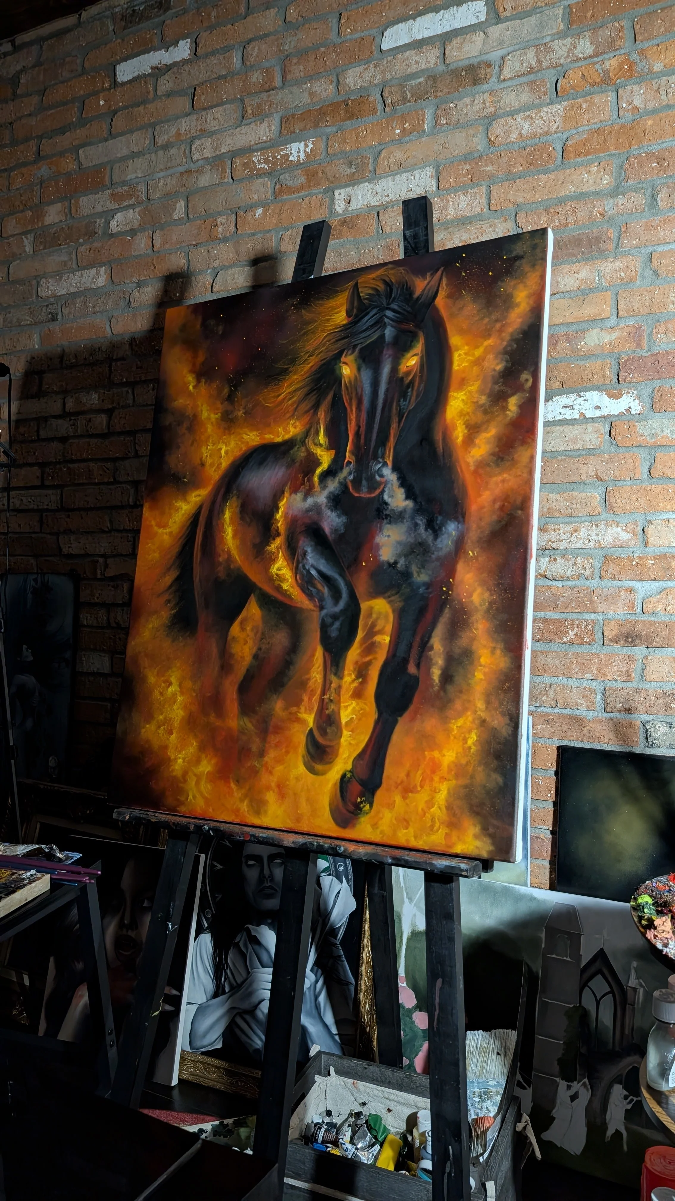 Fire Horse Zodiac - Oil painting on canvas