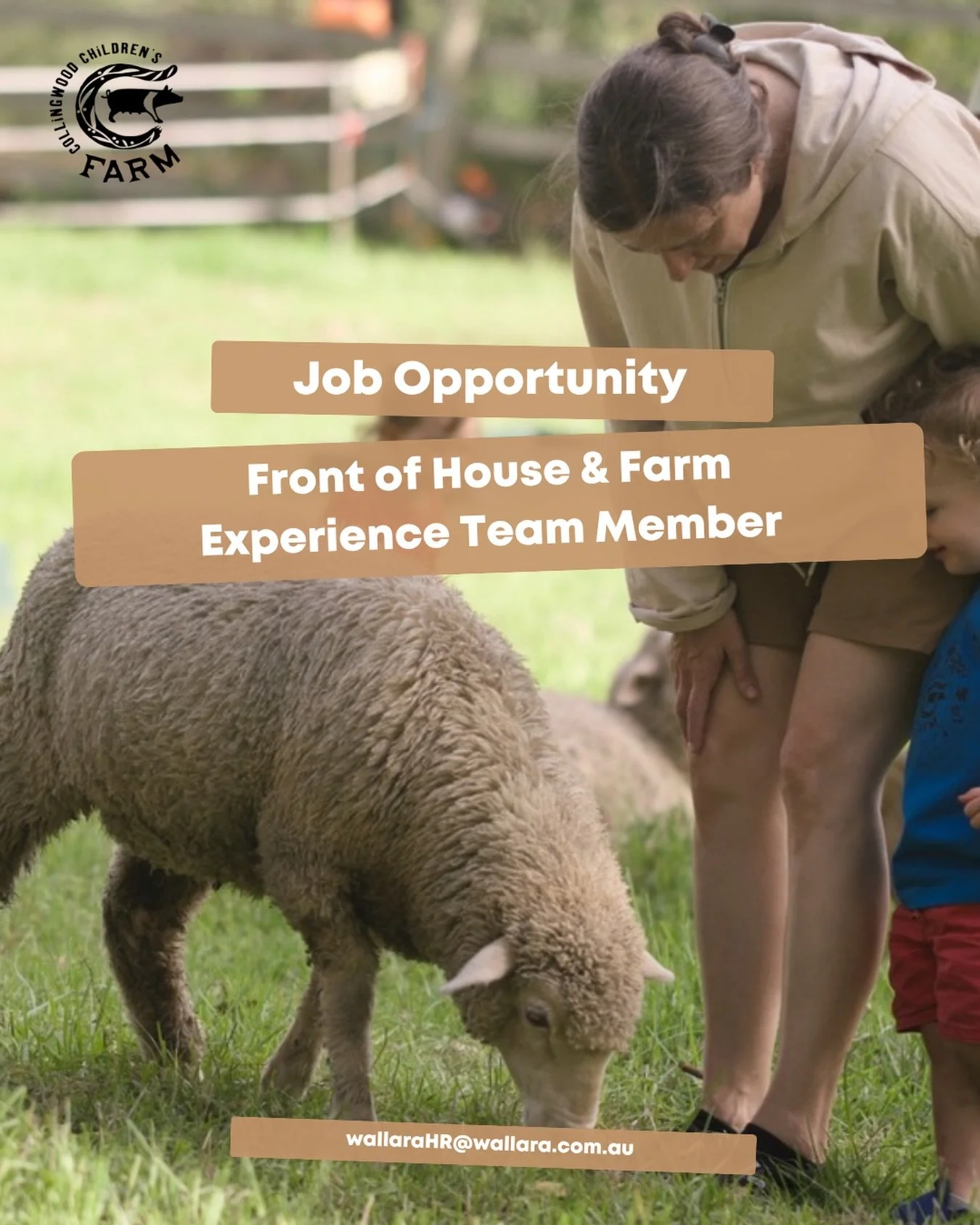 Join our team at Collingwood Children&rsquo;s Farm!

Looking for a role where no two days are the same? We&rsquo;re hiring a Front of House &amp; Farm Experience Team Member to join our vibrant, community-focused farm. 

Why you&rsquo;ll love it:
&bu