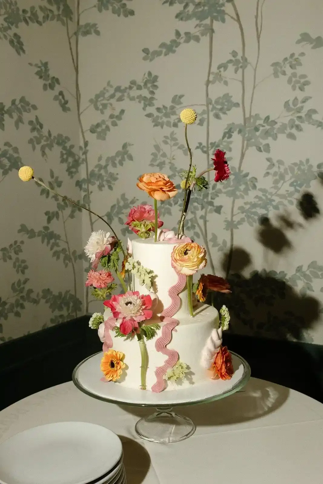 custom two tier wedding cake in Southern California