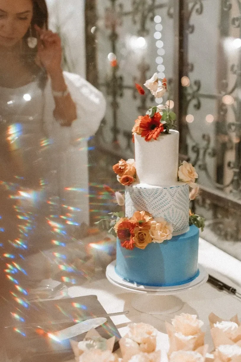 floral cake at san francisco wedding