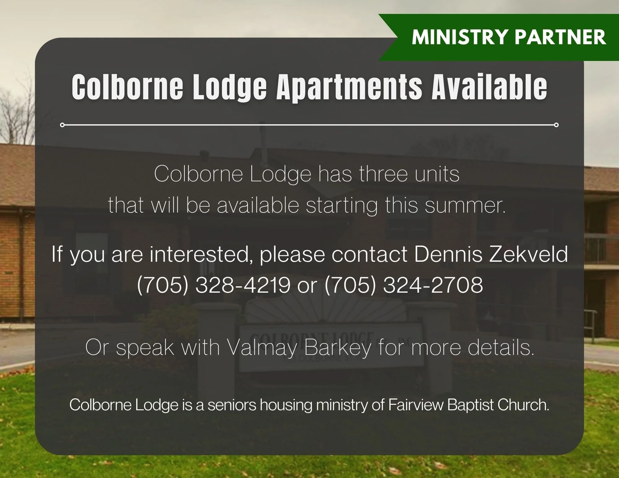 Colborne Lodge Apartments Available