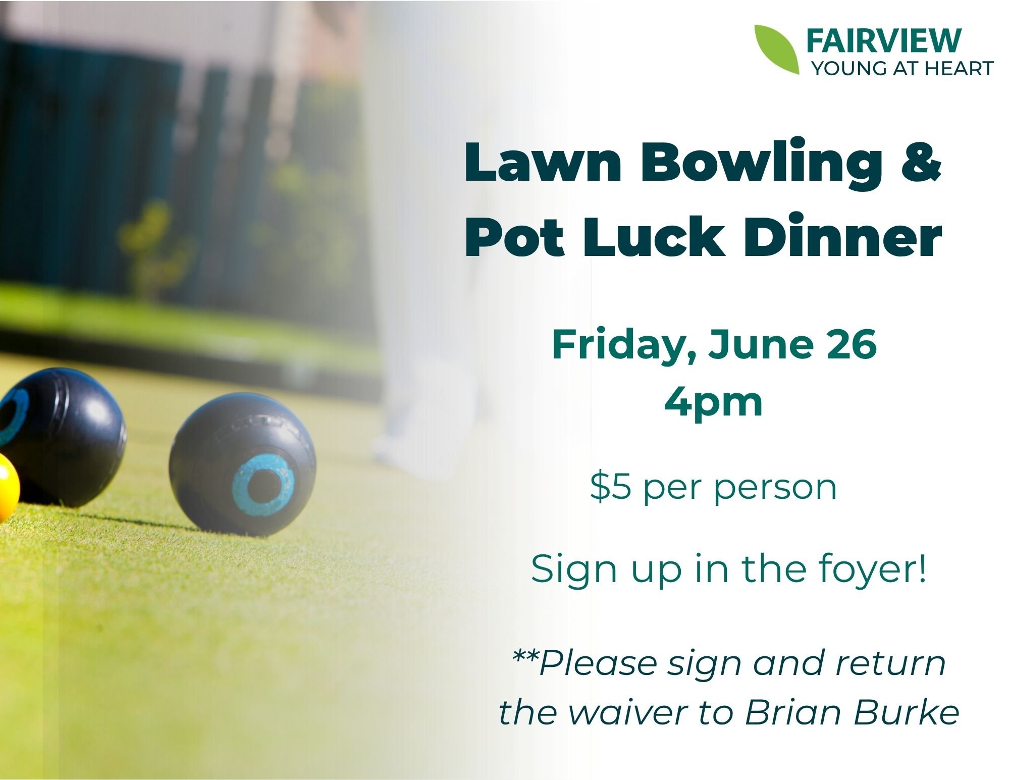 Young at Heart Lawn Bowling and Potluck