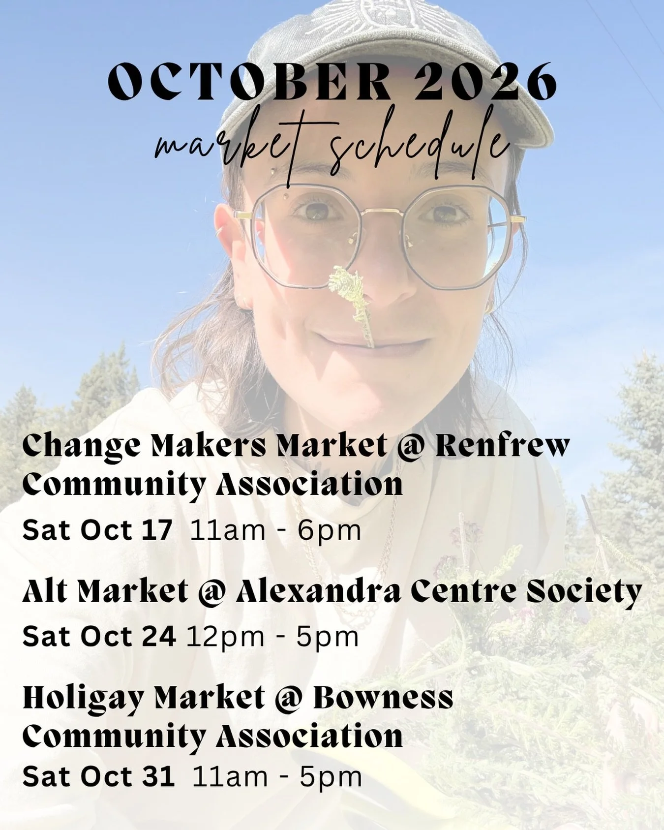 come get chur herbal goodies from me this month ✨💕 and also support all the dope as hell local vendors from all these markets that make me spend all my market earnings on their cool stuff!!