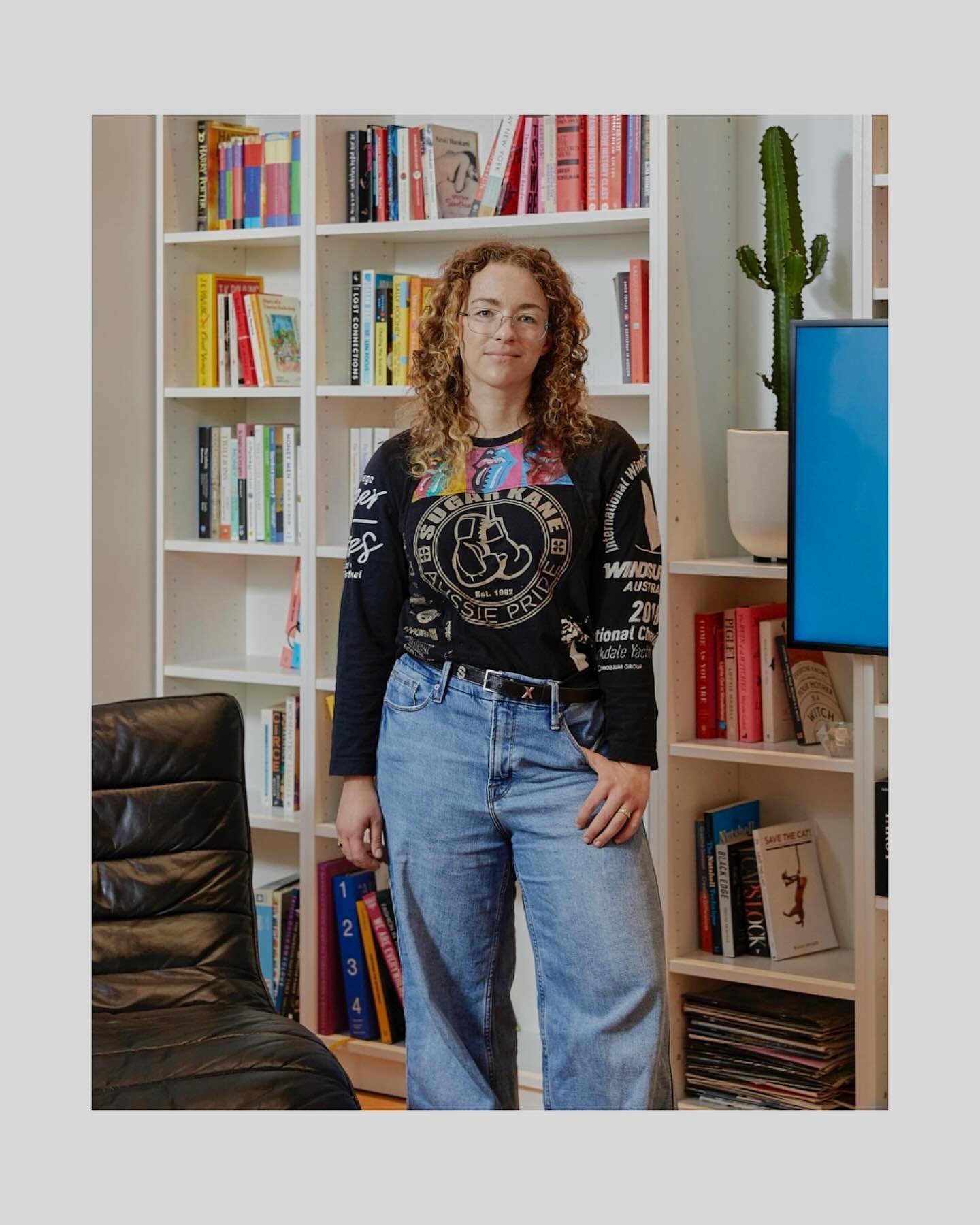 A quick visit to the home of @hannahemcelhinney, author of the book &lsquo;Rainbow History Class&rsquo; and co-host of the podcast with the same name @rainbowhistoryclass for a few portraits for her interview in this weeks @broadsheet_melb X @domainr