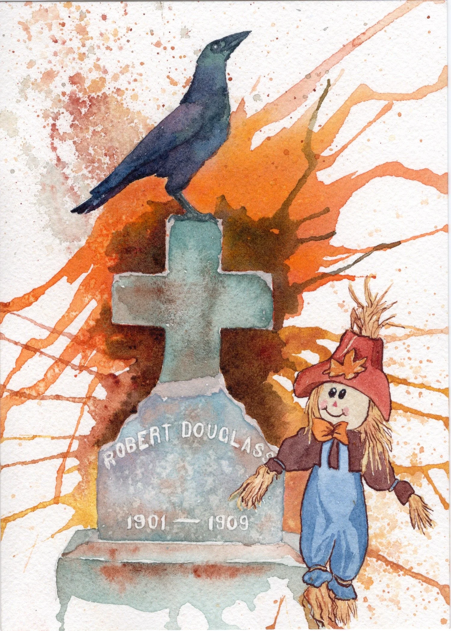 The Crow. Watercolor on Paper. 5"x7". 2025.