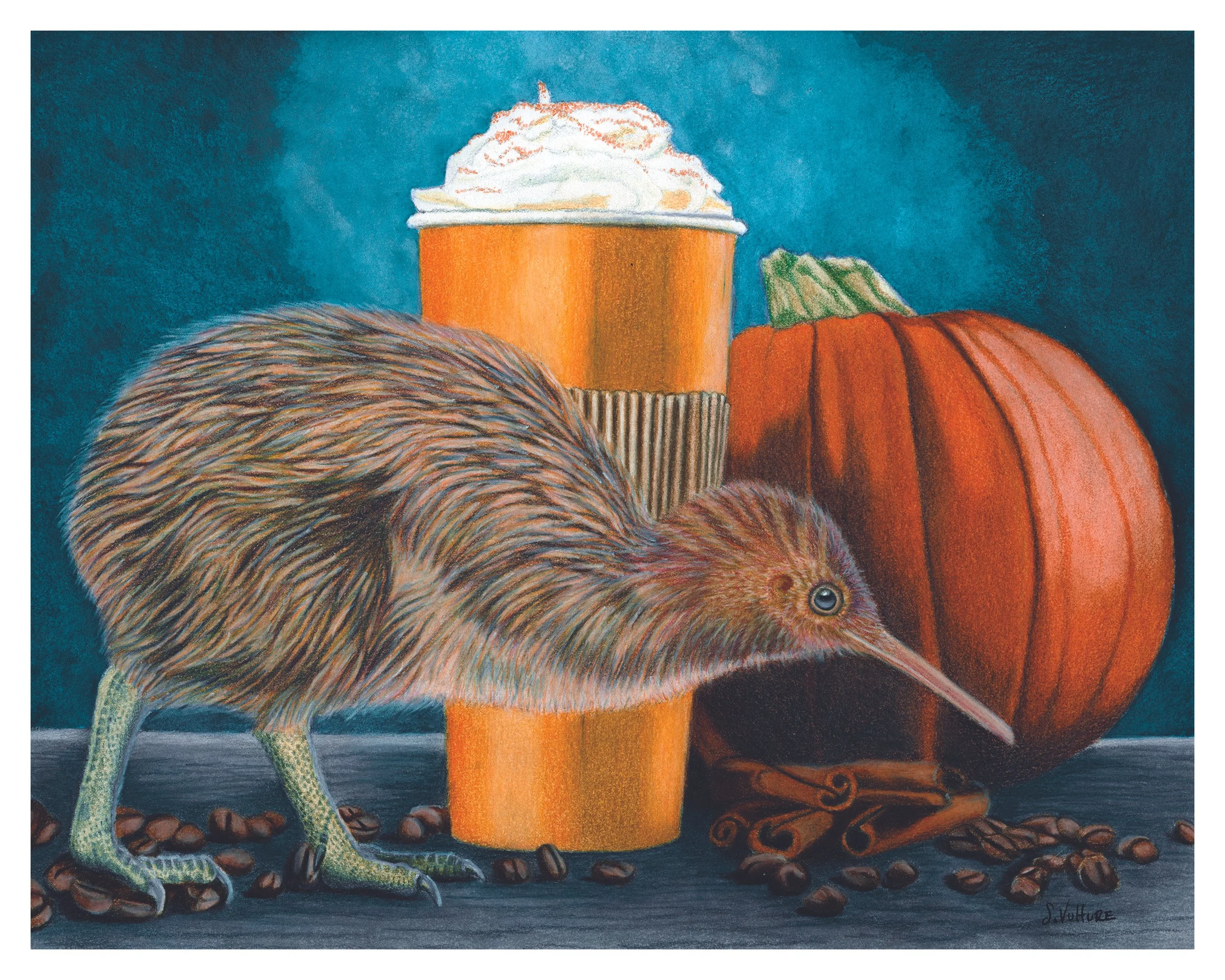 Kiwi Spice. Colored Pencil on paper. 8"x10". 2024.