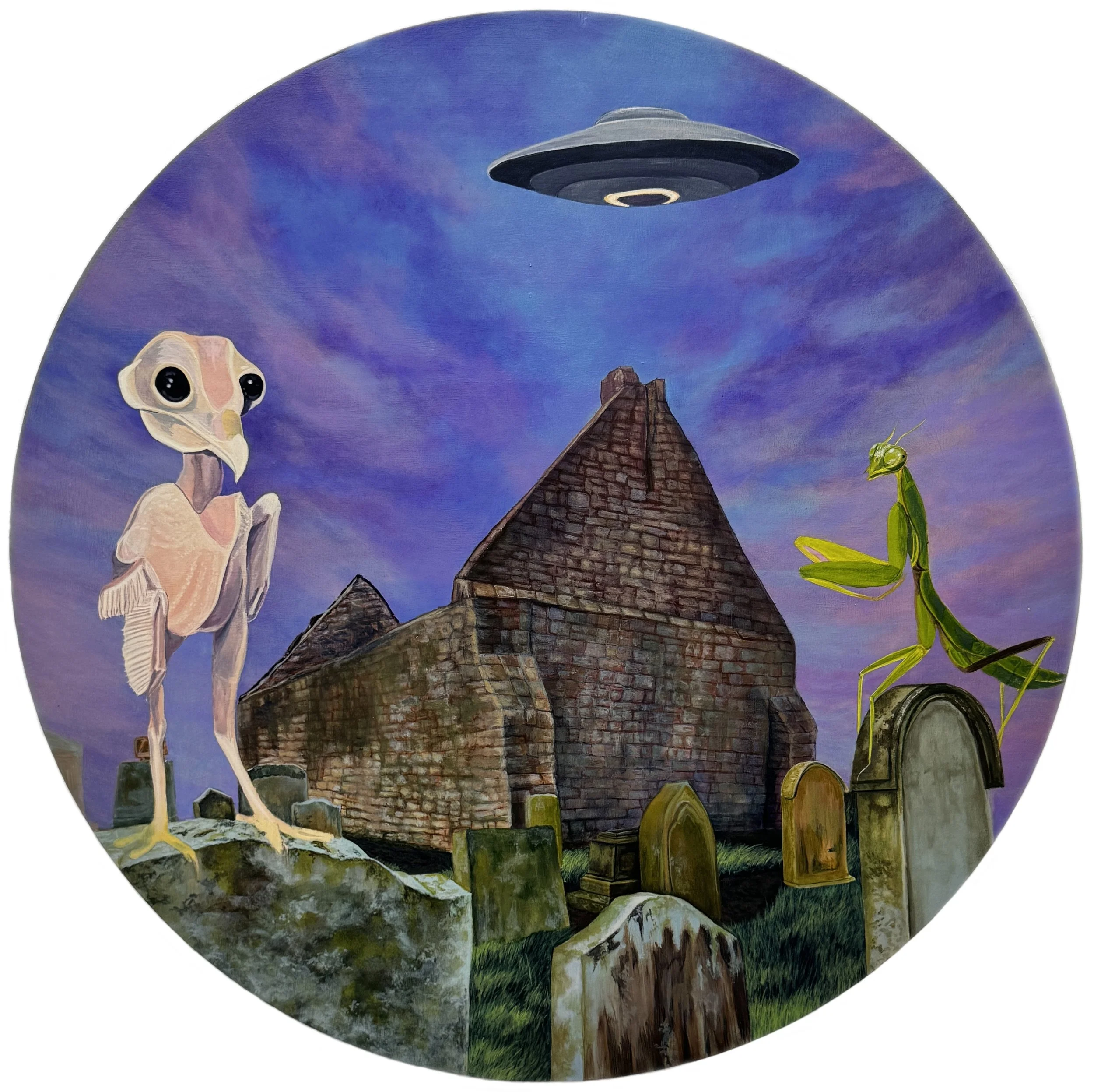 I Believe. Acrylic on Wood panel. 20". 2025