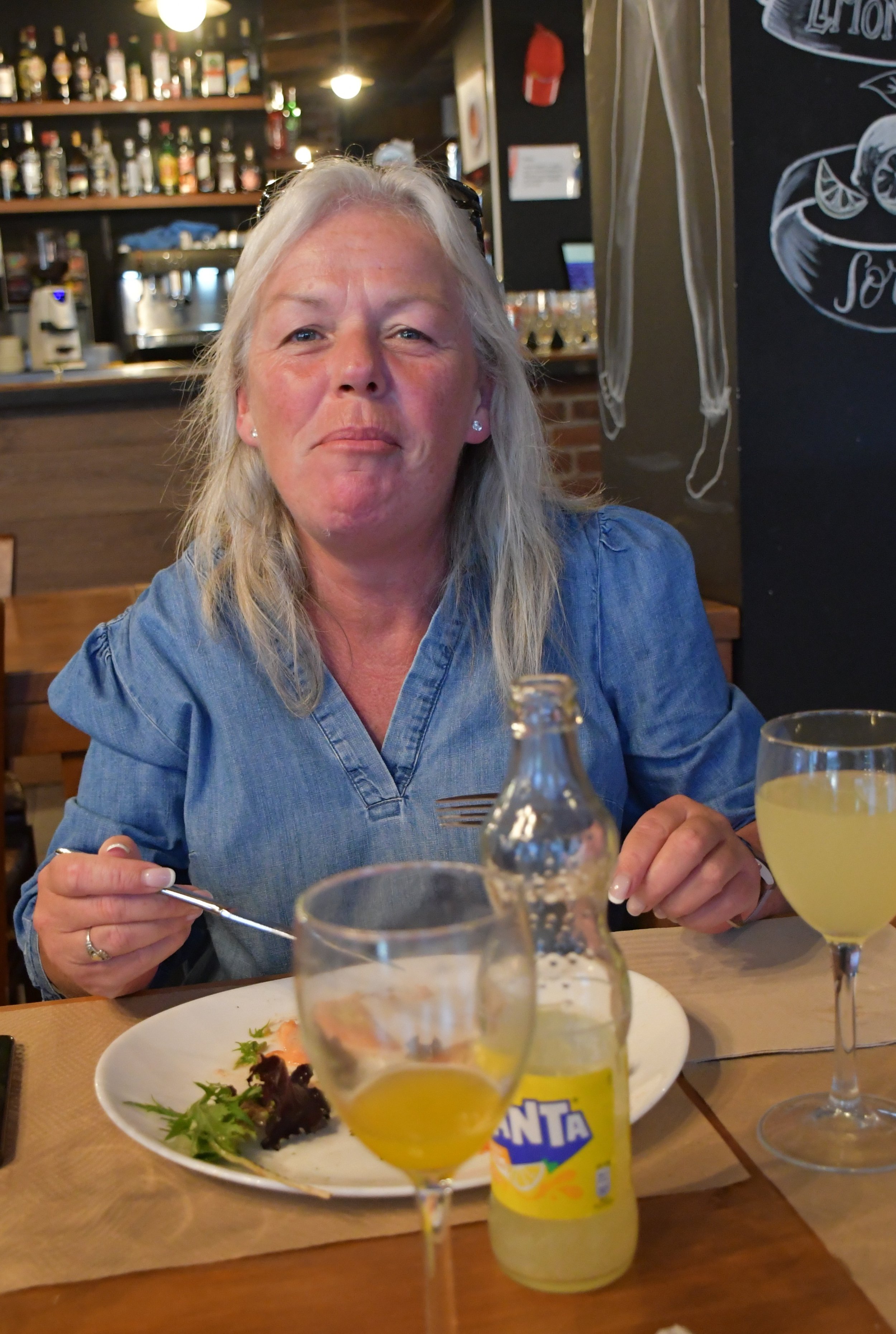 Sinead at team meal.JPG