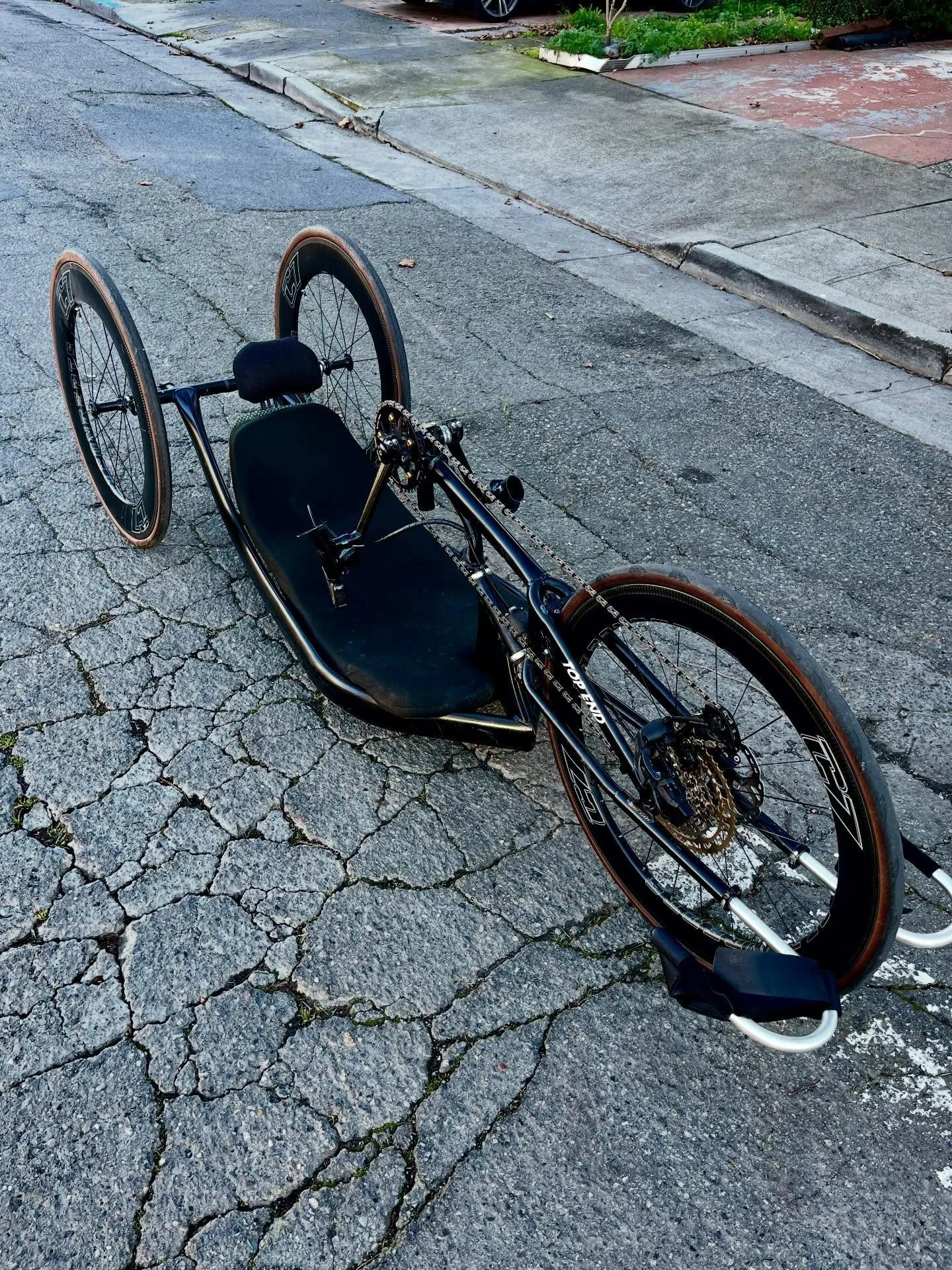 Hand Cycle: recumbents, trikes and hand cycles always pose a challenge because almost every one is designed a little different based on the customers needs. The fixes are often bespoke, needing thoughtful and time consuming consideration. 

Because t