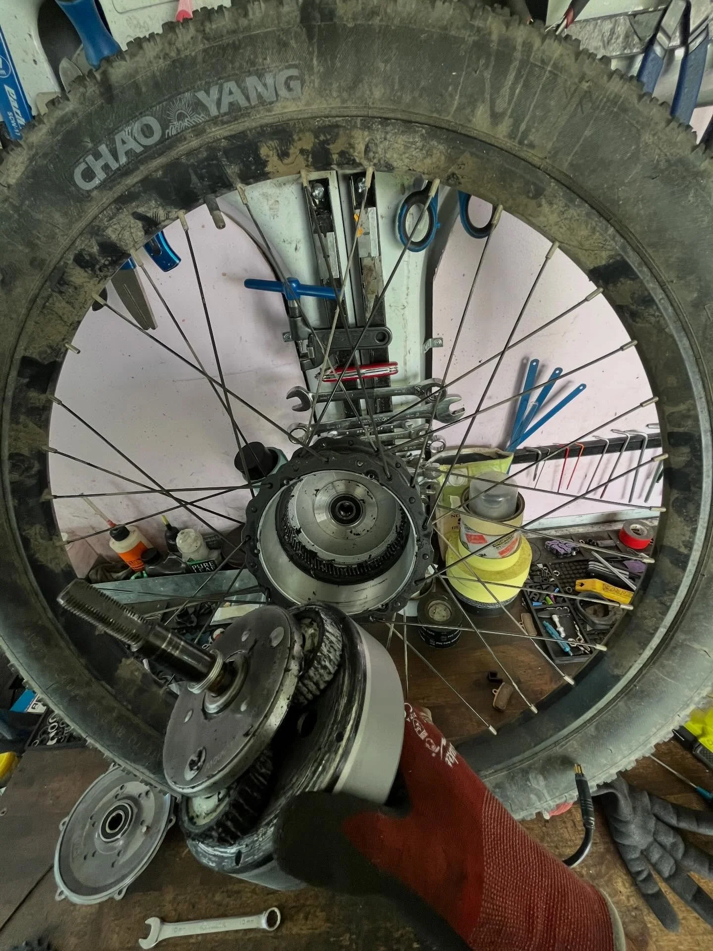 Fabrication: every now and then, a repair tests me to the max of my capabilities. This E-Bike repair was an attack on all fronts. On top of a tune up, the bike needed a broken hub-motor armature  swapped, and some suspension pieces fabricated. 

Let&