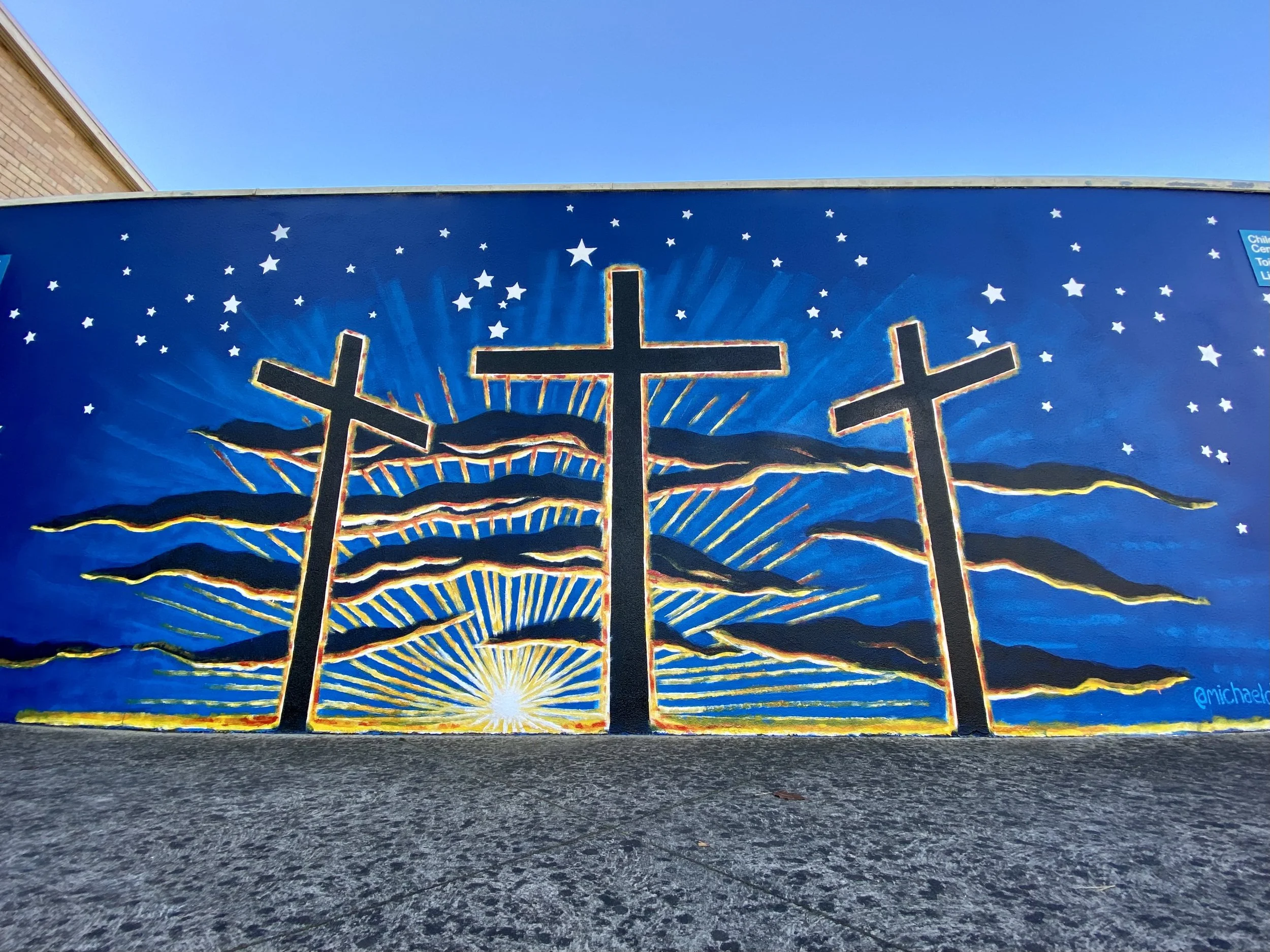 Ashy Mural for Easter 2023, 2.5 x 8m, Acrylic Exterior House Paint.