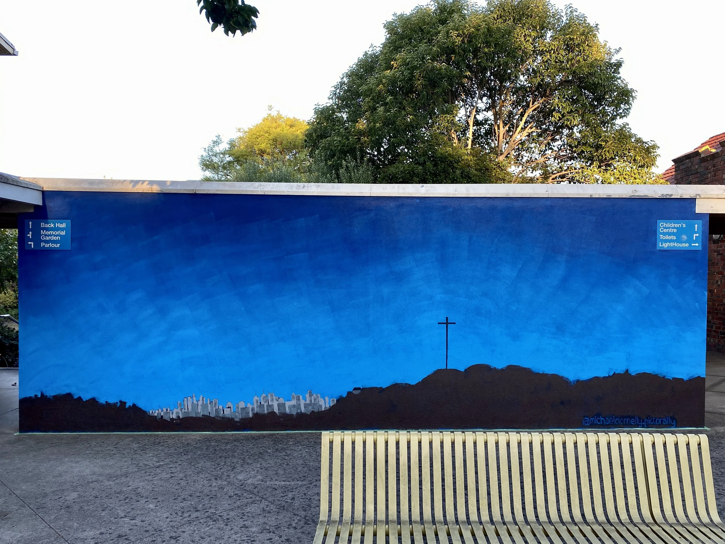 Ashy Mural for Easter 2024, 2.5 x 8m, Acrylic Exterior House Paint.