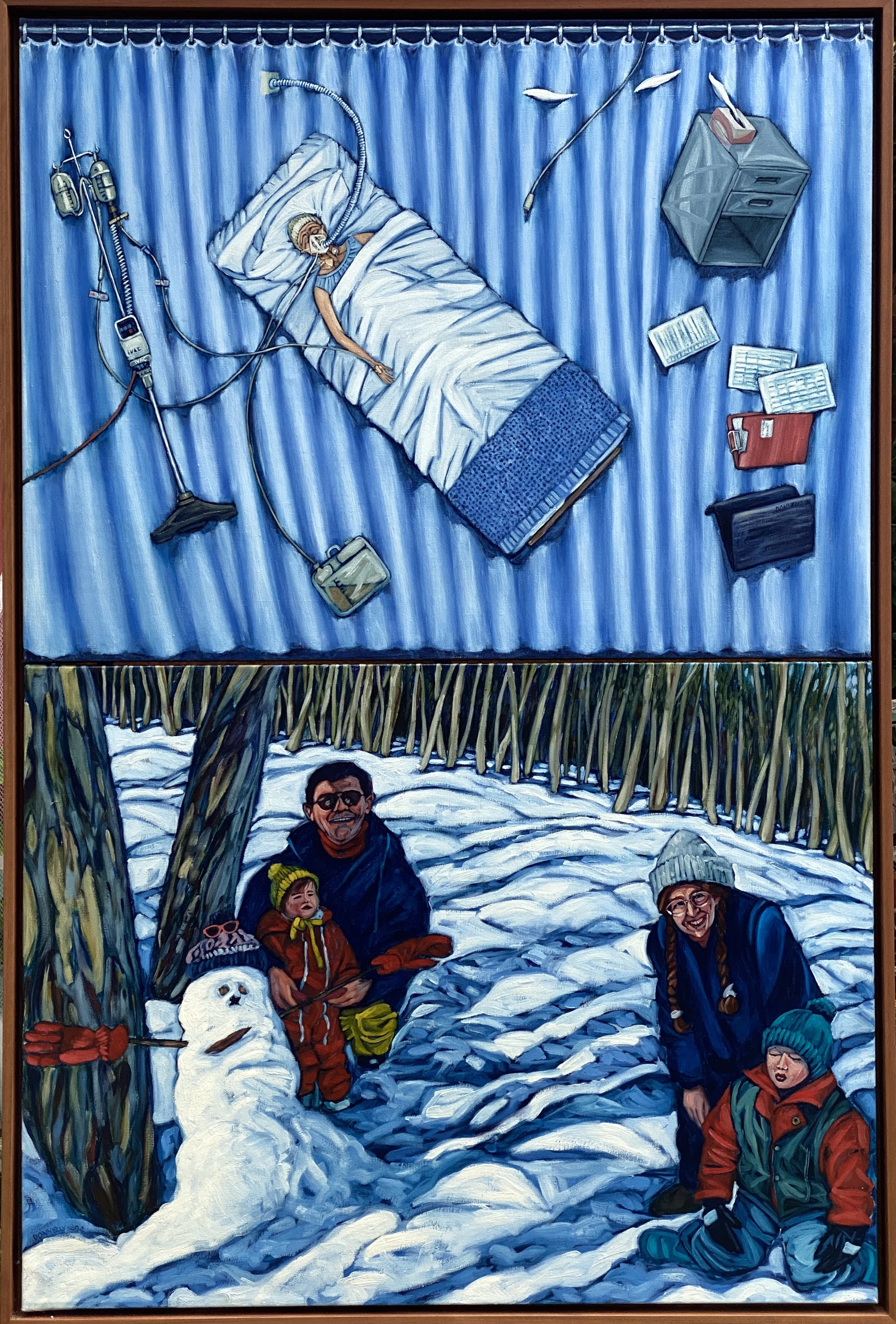 “Cancer Diptych”, Oil on Linen, 152 x 101cm each, 1994 Collection of the Artist.