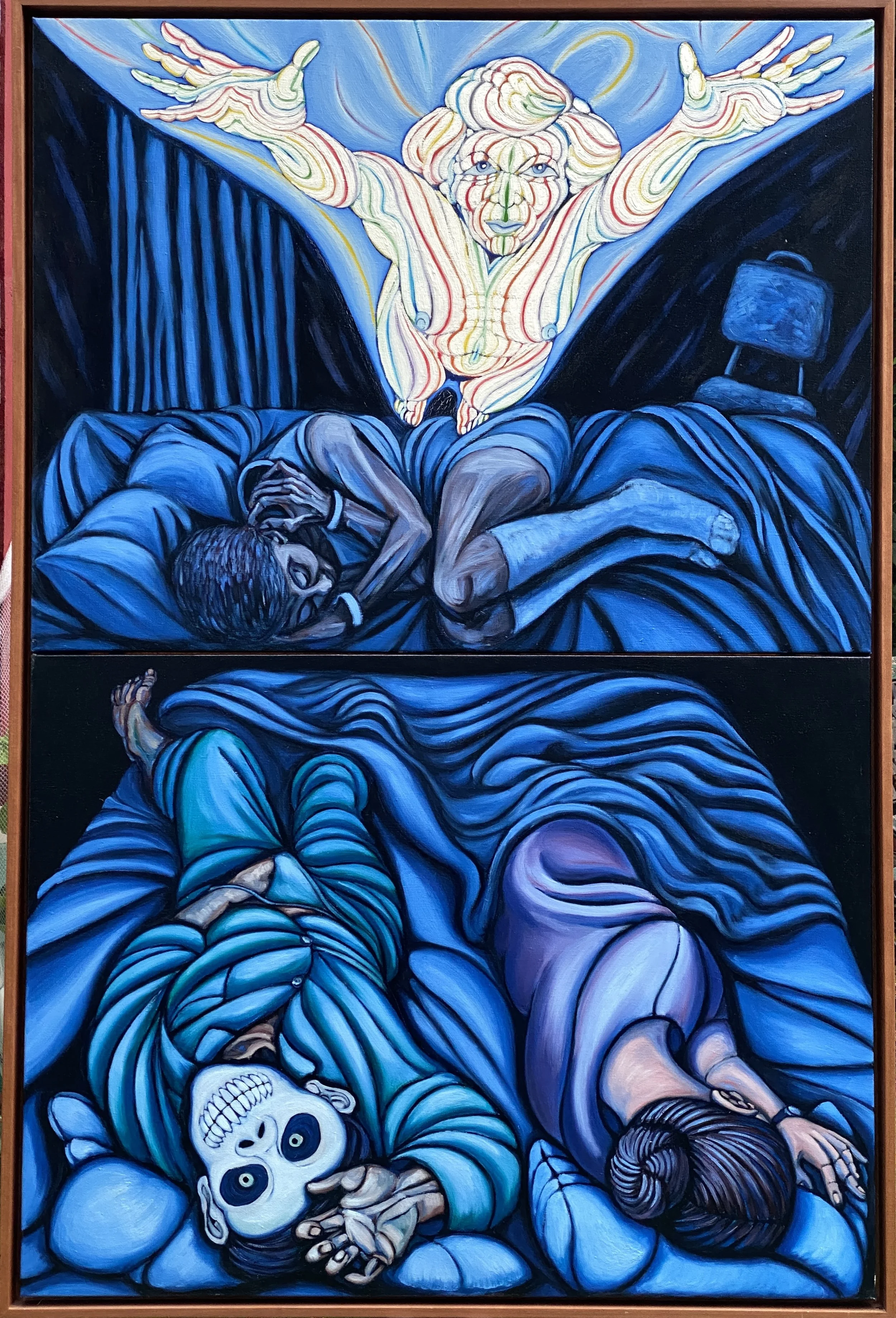 “Death Diptych”, Oil on Linen, 152 x 101cm each, 1994 Collection of the Artist.