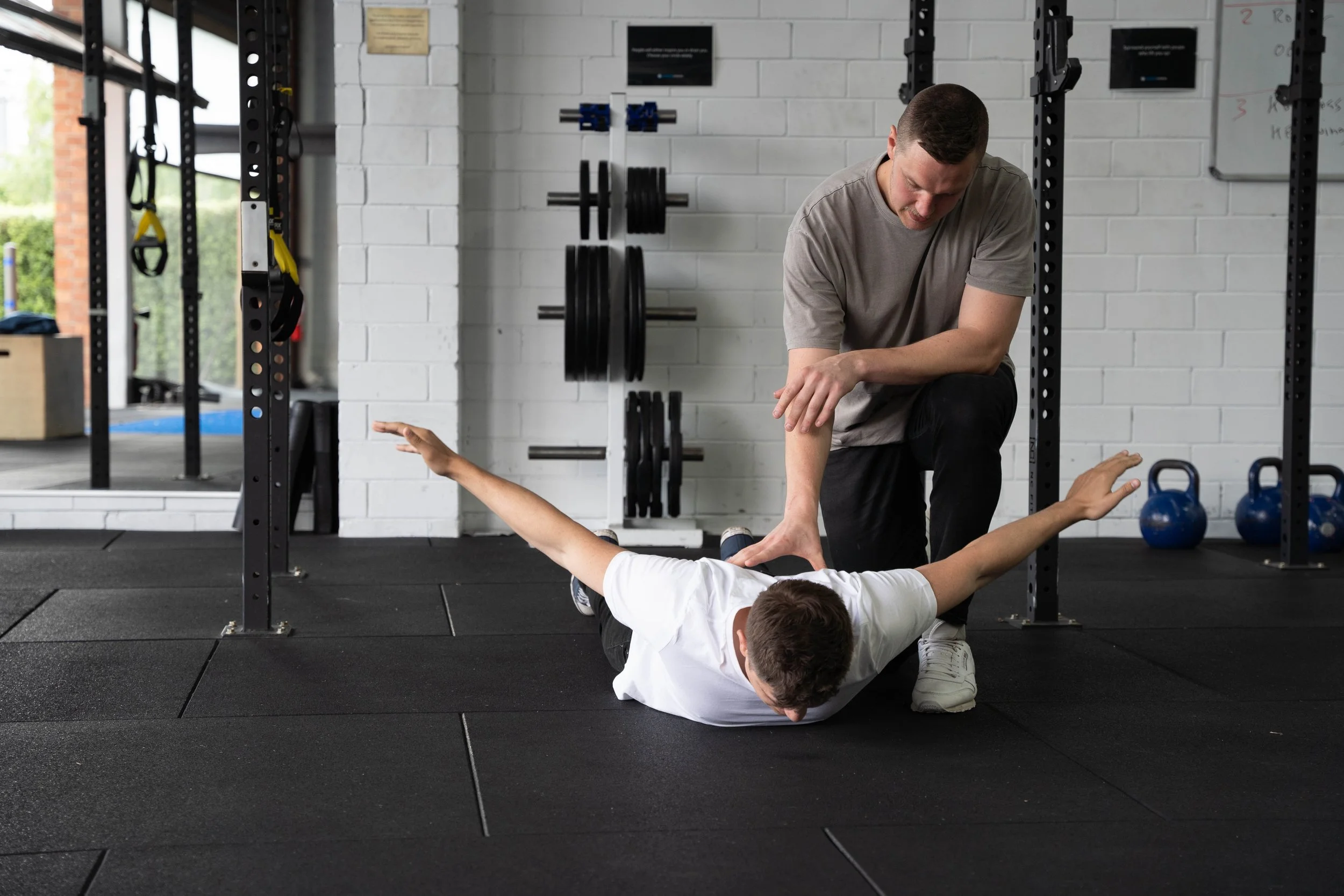 Carson Macartney performing a clinical movement assessment with a patient at Paramount Movement, Nunawading