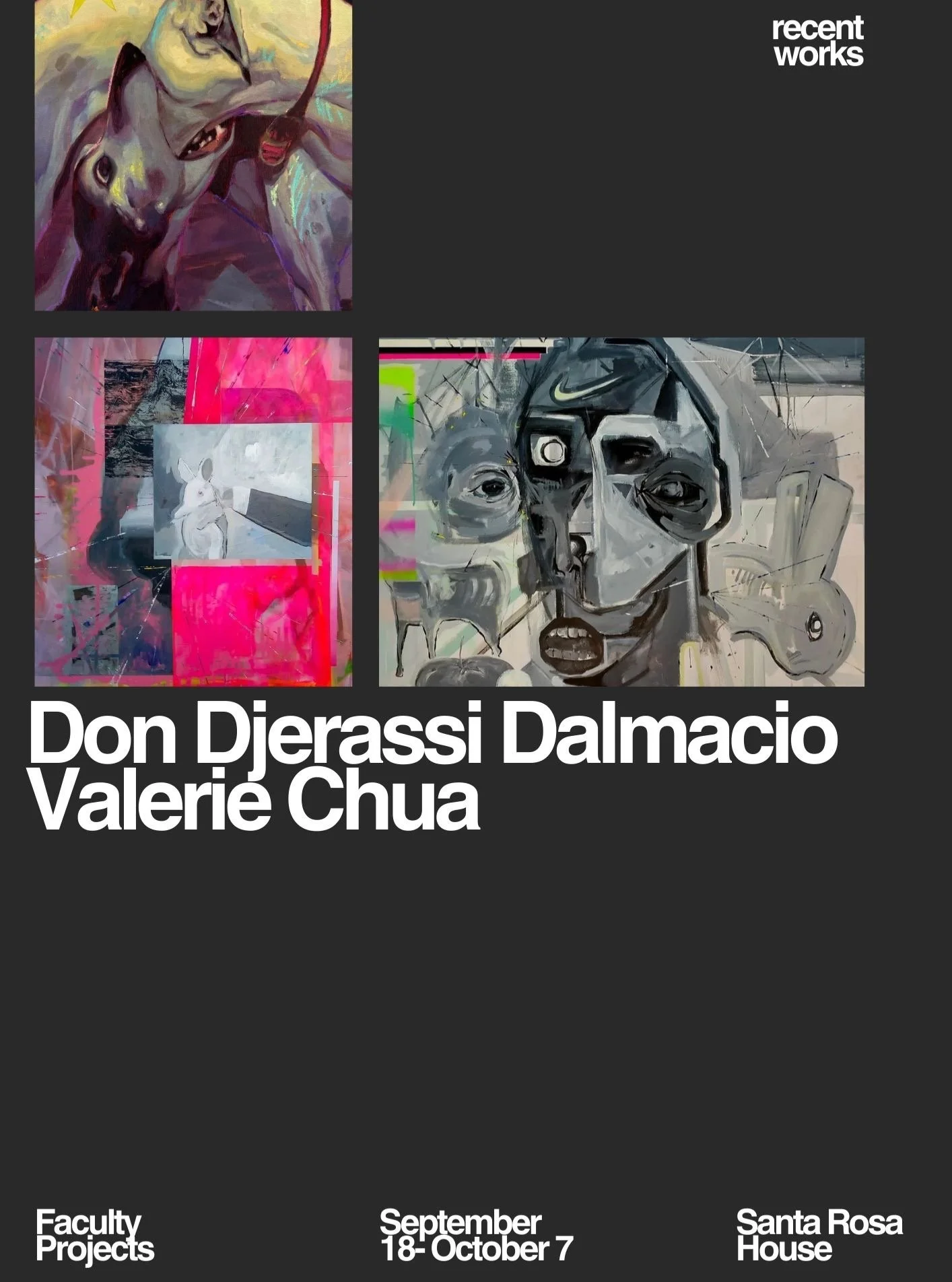 We&rsquo;re excited to present recent works of Don Djerassi Dalmacio and Valerie Chua. ✨

Opening and artist reception is on Thursday, September 18 at 5PM at Santa Rosa House, 

📅 Exhibit runs until October 7, 2025
📍 Santa Rosa House, 54 Santa Rosa