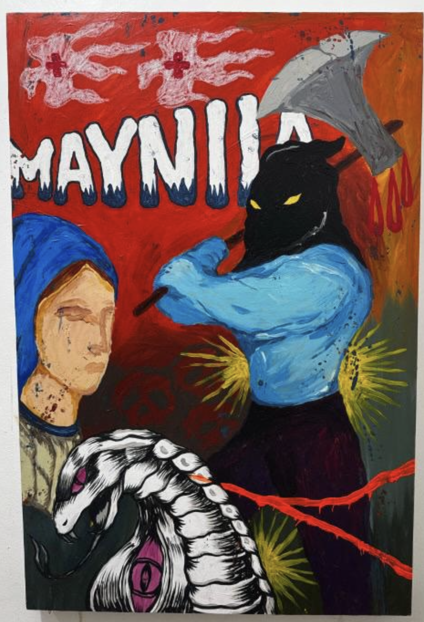  Auggie Fontanilla,  Berdugo ng Maynila , 2025  Acrylic on Canvas, 24 x 36 inches 