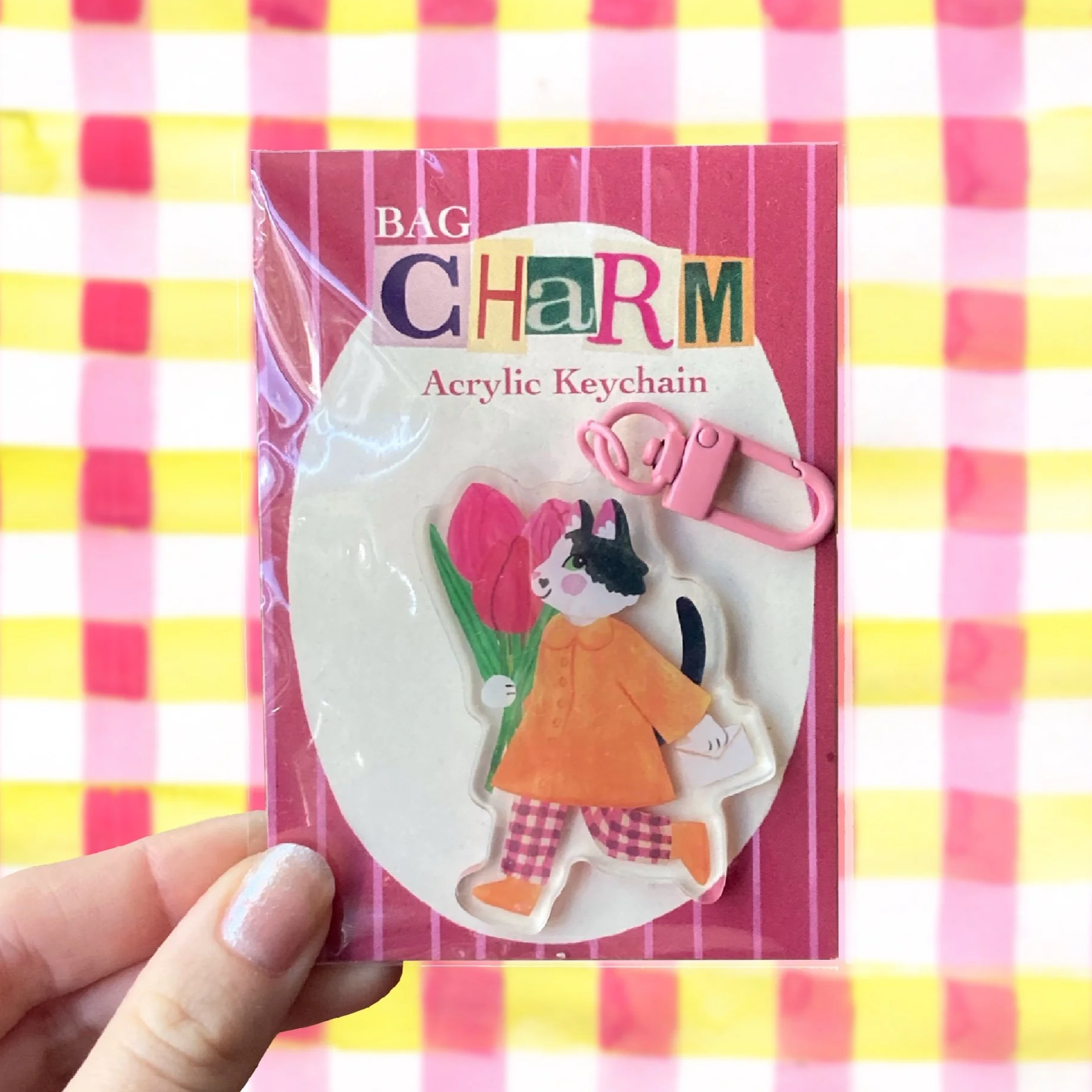 Tulip Cat Bag Charm