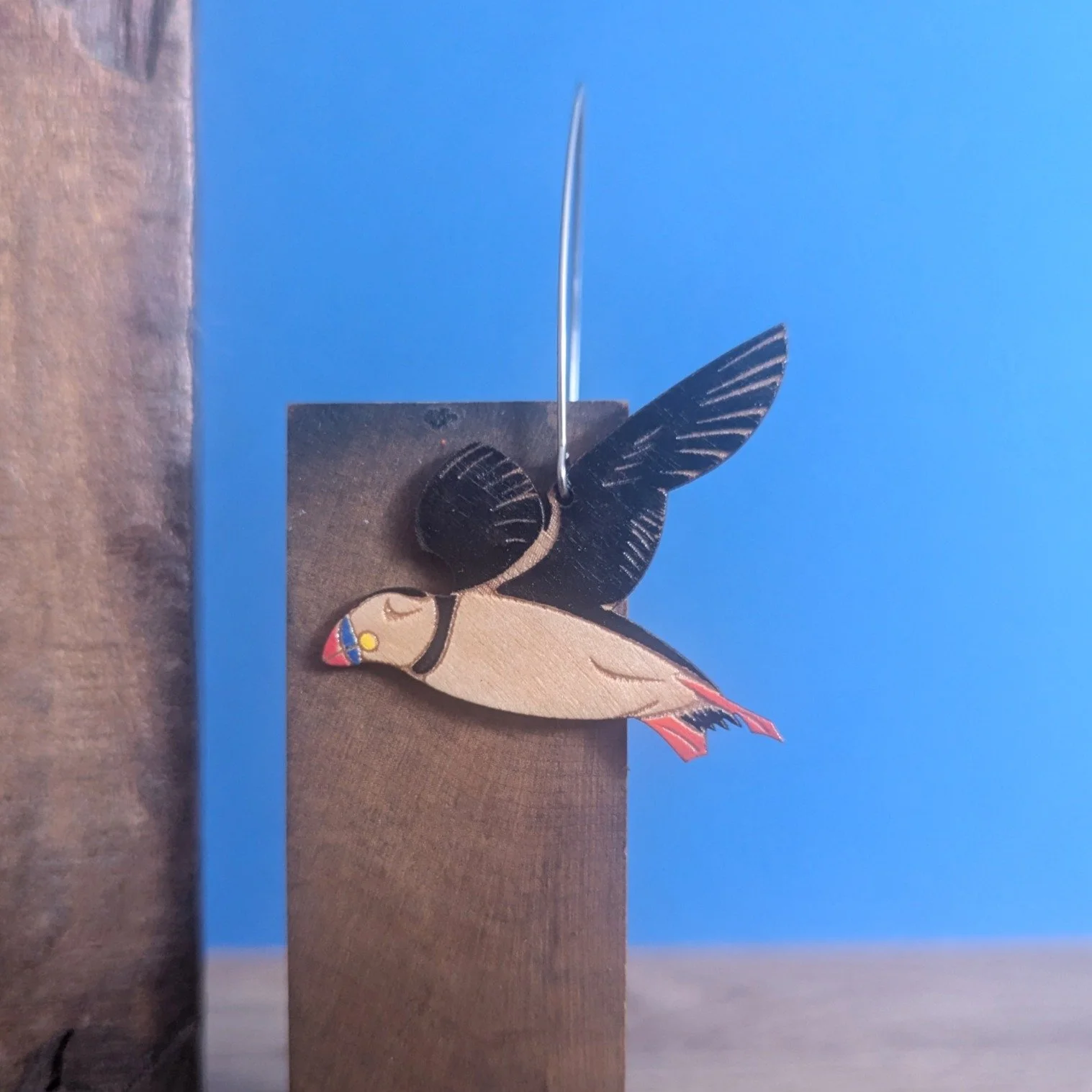 wooden puffin bird earrings 4.JPG
