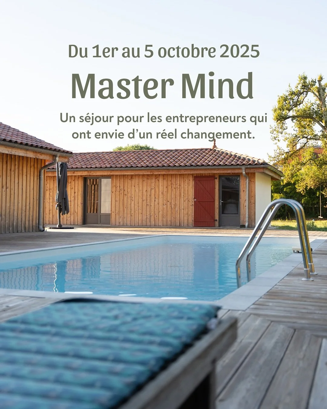 🚨 Plus que 4 places pour une exp&eacute;rience rare et exclusive &agrave; la Villa Orgosse&hellip;

Du 1er au 5 octobre 2025, rejoignez un Mastermind d&rsquo;exception dans un cadre unique, entre for&ecirc;t et oc&eacute;an, &agrave; Soustons dans l