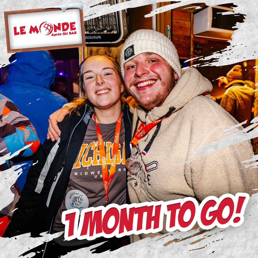 Tick-tock, the excitement's building! 🔥 Only one more month to go before we unleash the fun at Le Monde. Who's as impatient as we are? Let's get this party started! 🥳

#LeMonde #ValThorens #Valtho #apresski #party #countdown