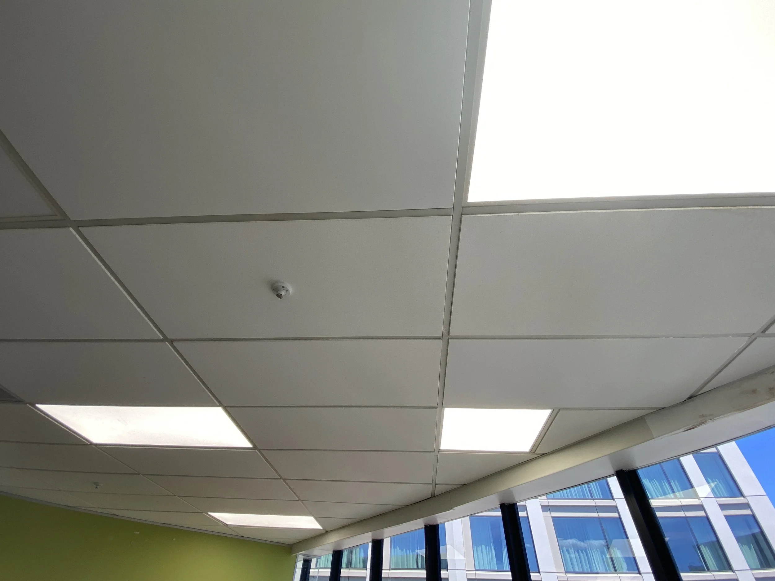 Ceiling repair following air conditioning pipe water damage in Auckland CBD commercial building