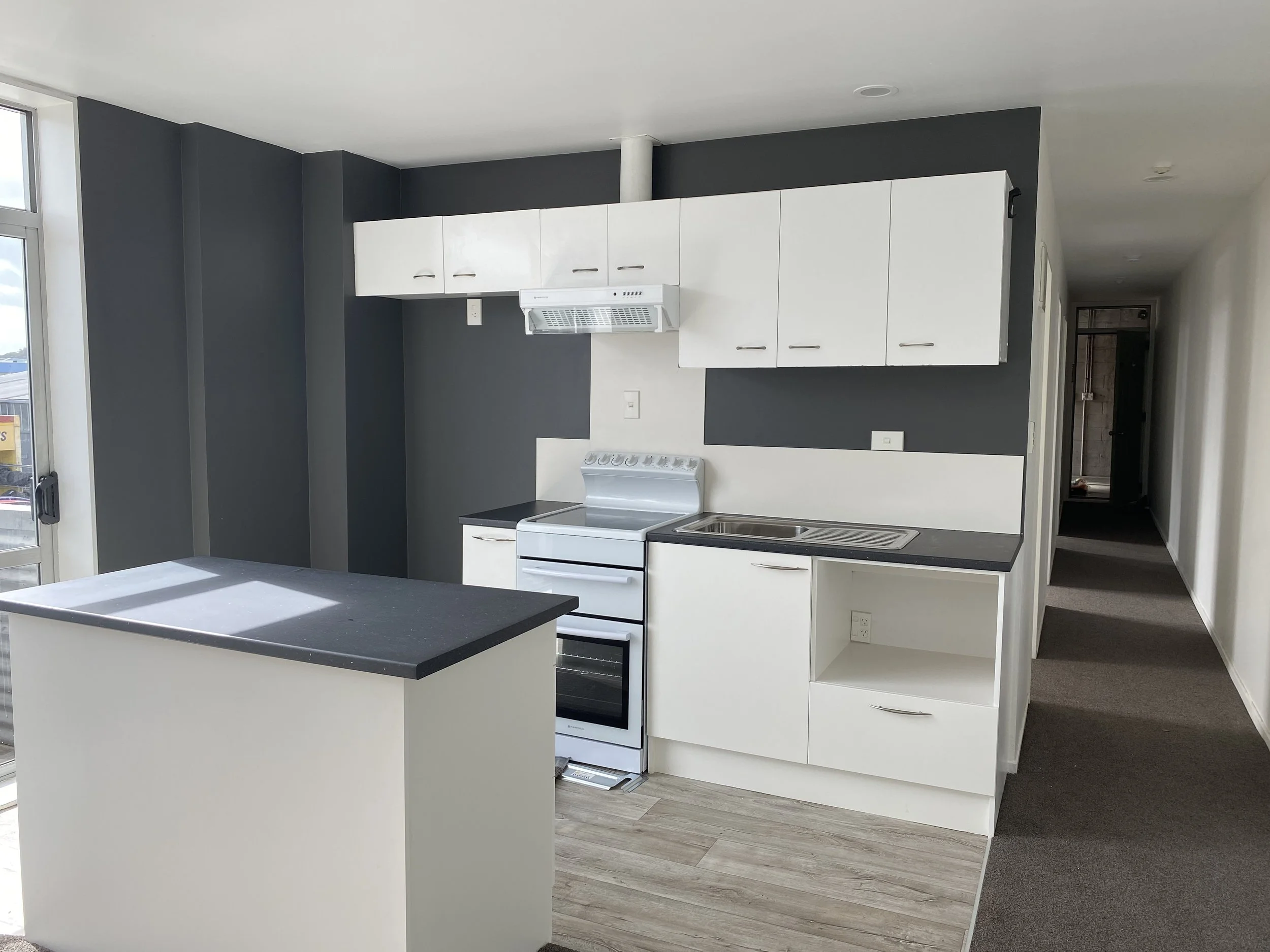 Kitchen renovation refresh completed in Otahuhu Auckland with new benchtop, cabinets, splashback and sink