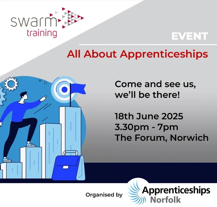Swarm at the ‘All About Apprenticeships’ event in Norwich