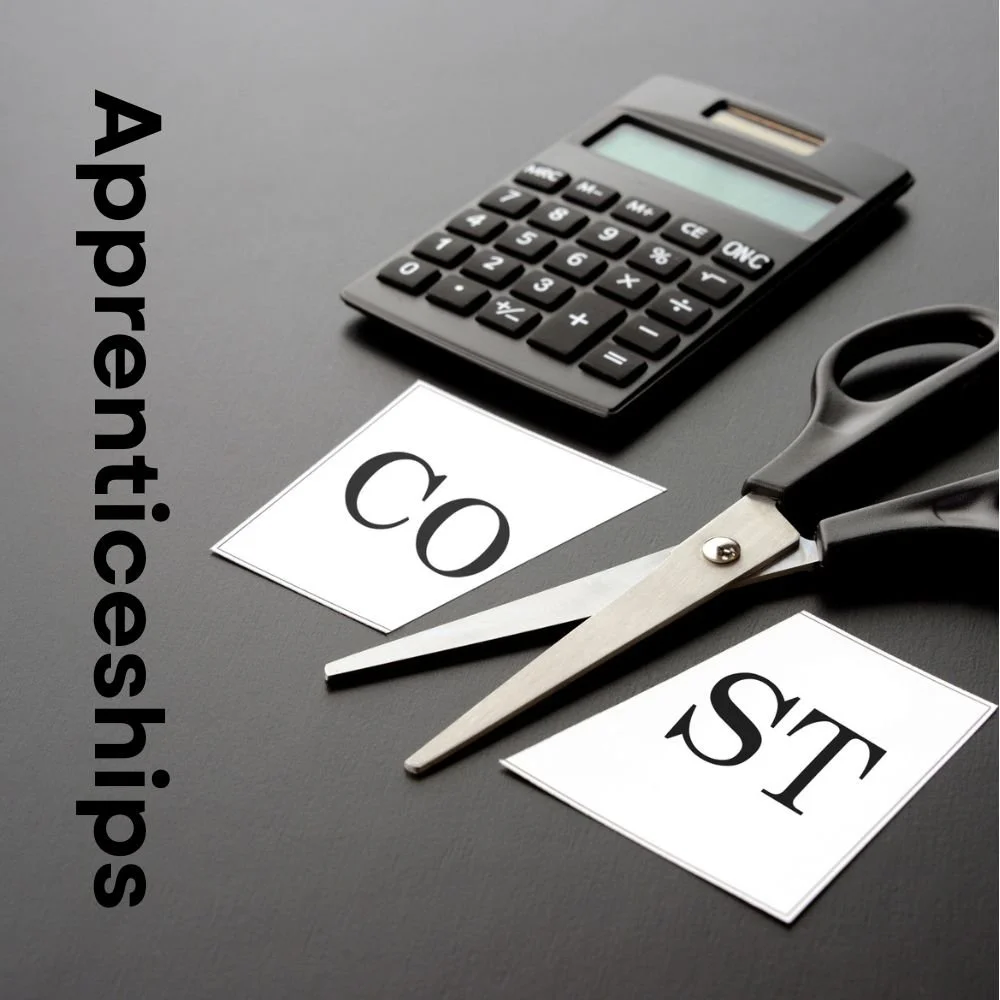 Make savings for your business shown by a calculator paper cut in half with the word 'cost' on and a scissors