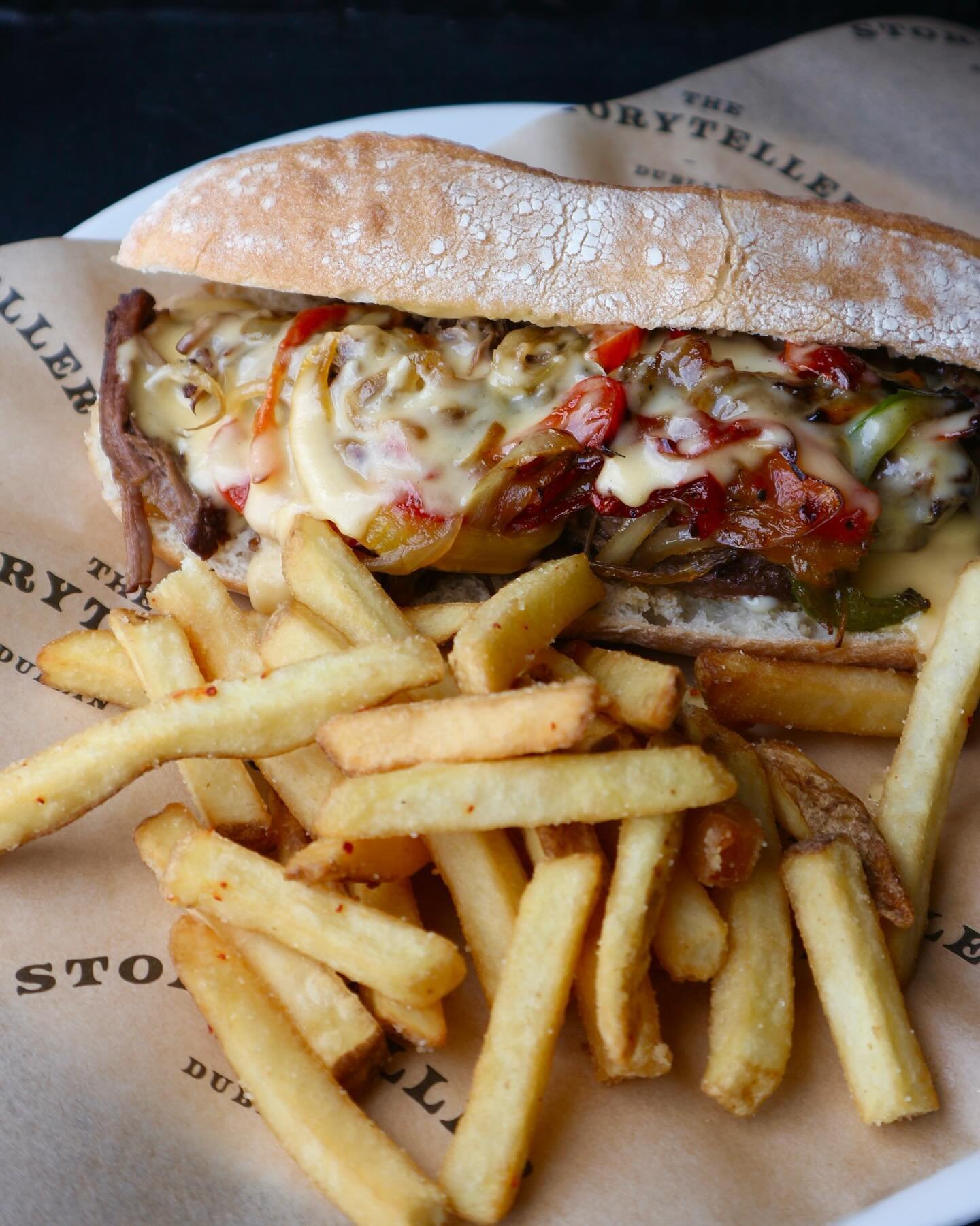 What a special we have for you this week in The Storyteller 😍

We&rsquo;ve slow cooked a beef brisket stuck it on a crunchy bread roll with saut&eacute;ed peppers and a homemade cheese sauce 🤤 

It&rsquo;s got the thumbs up from Croker and that man