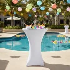 Cocktail Table Cover Rental (White)