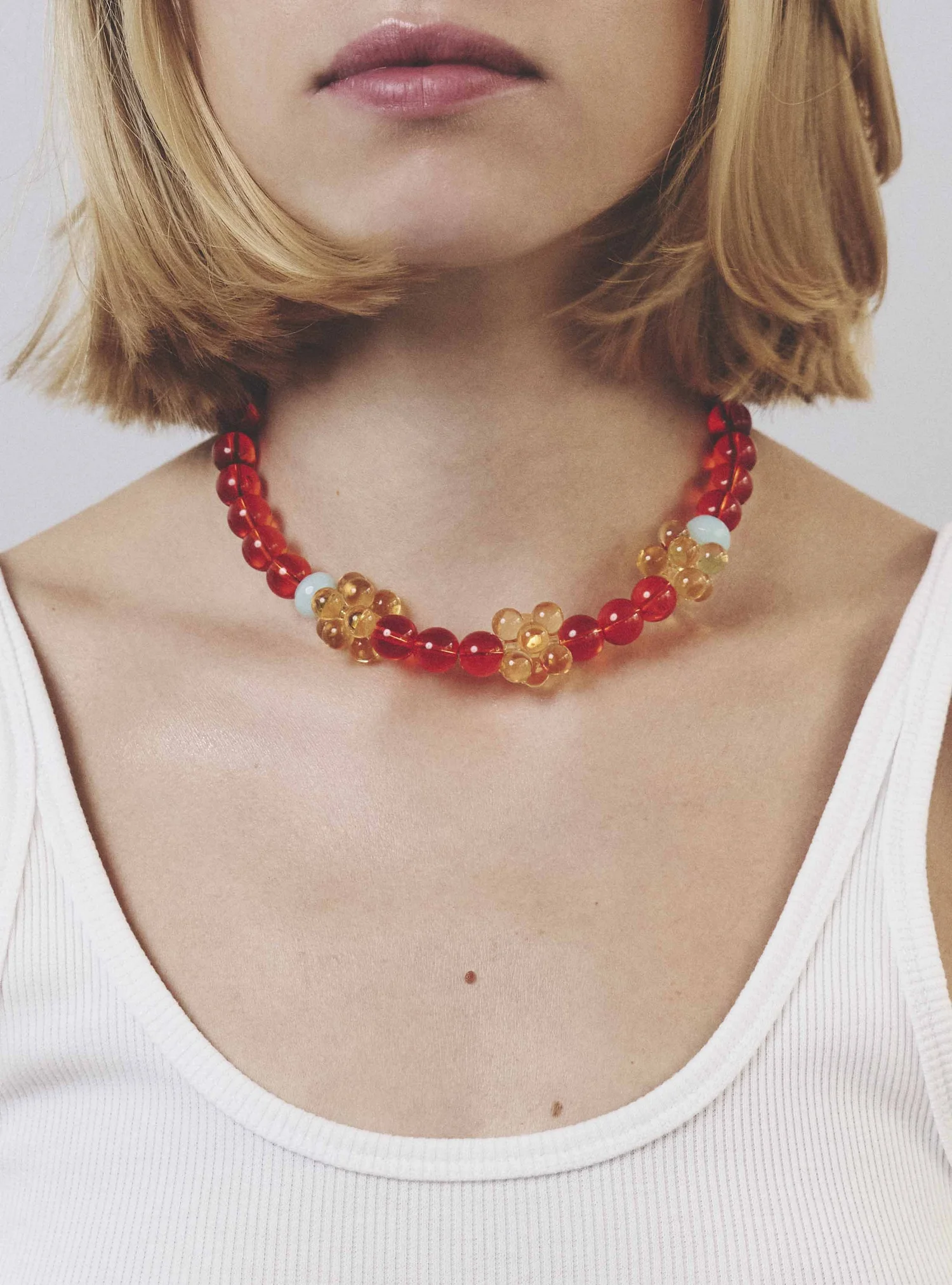 Collier Bohème Déclaration - Multicolore (vert, Violet, Jaune), Longueur 108 Cm, Occasion En Bon état