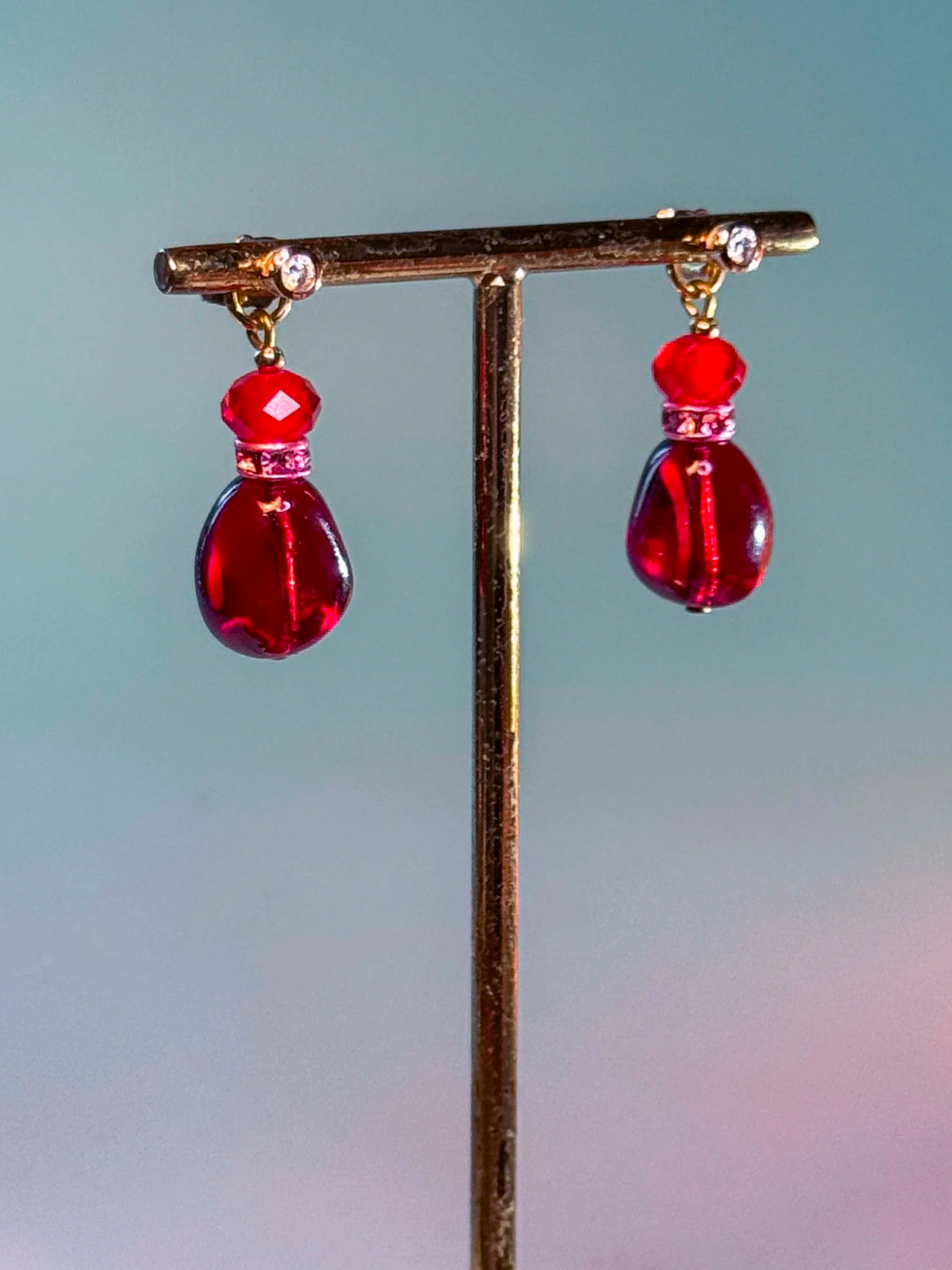 boucles d'oreilles Séquoïa rouge