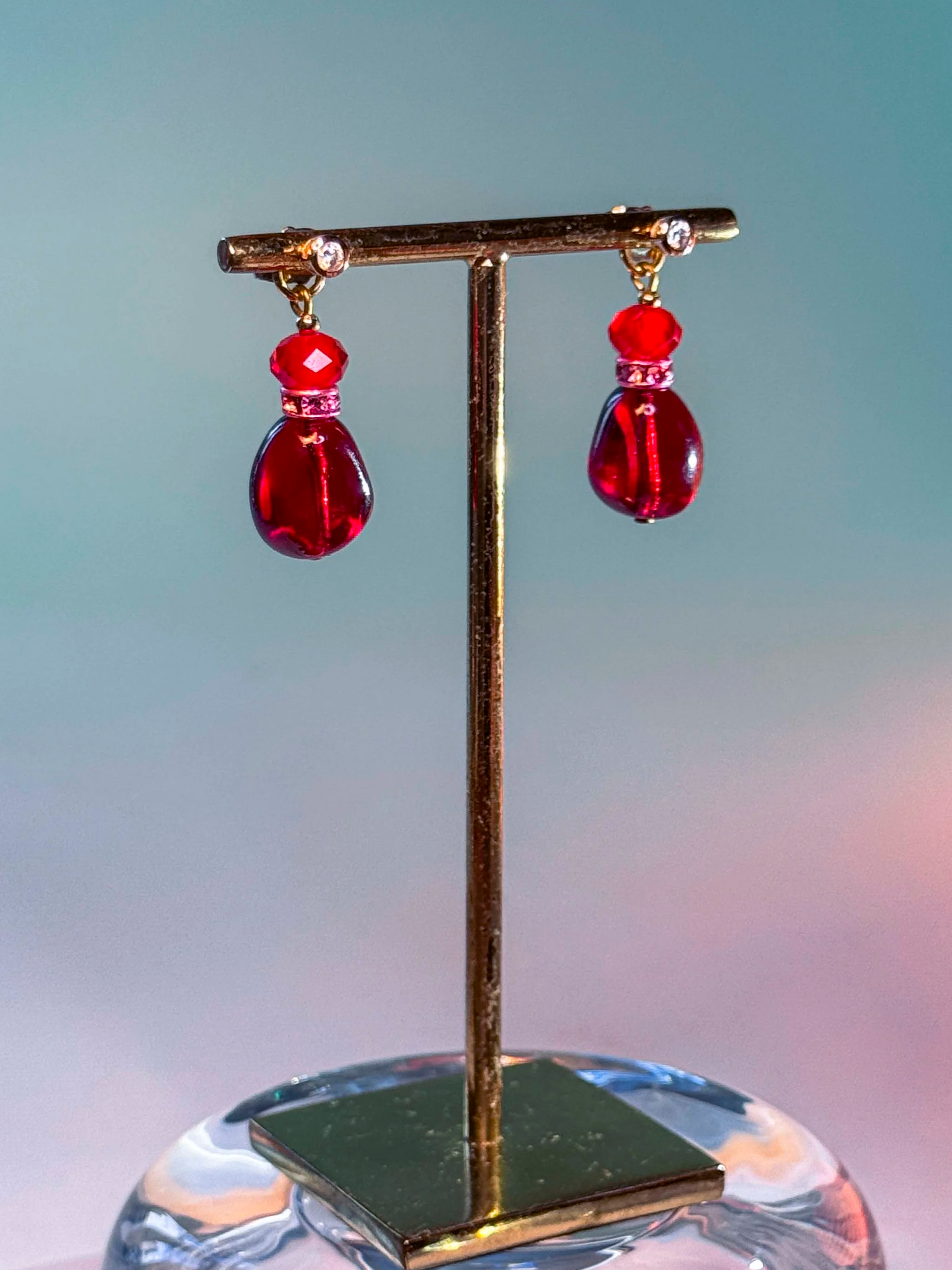 boucles d'oreilles Séquoïa rouge