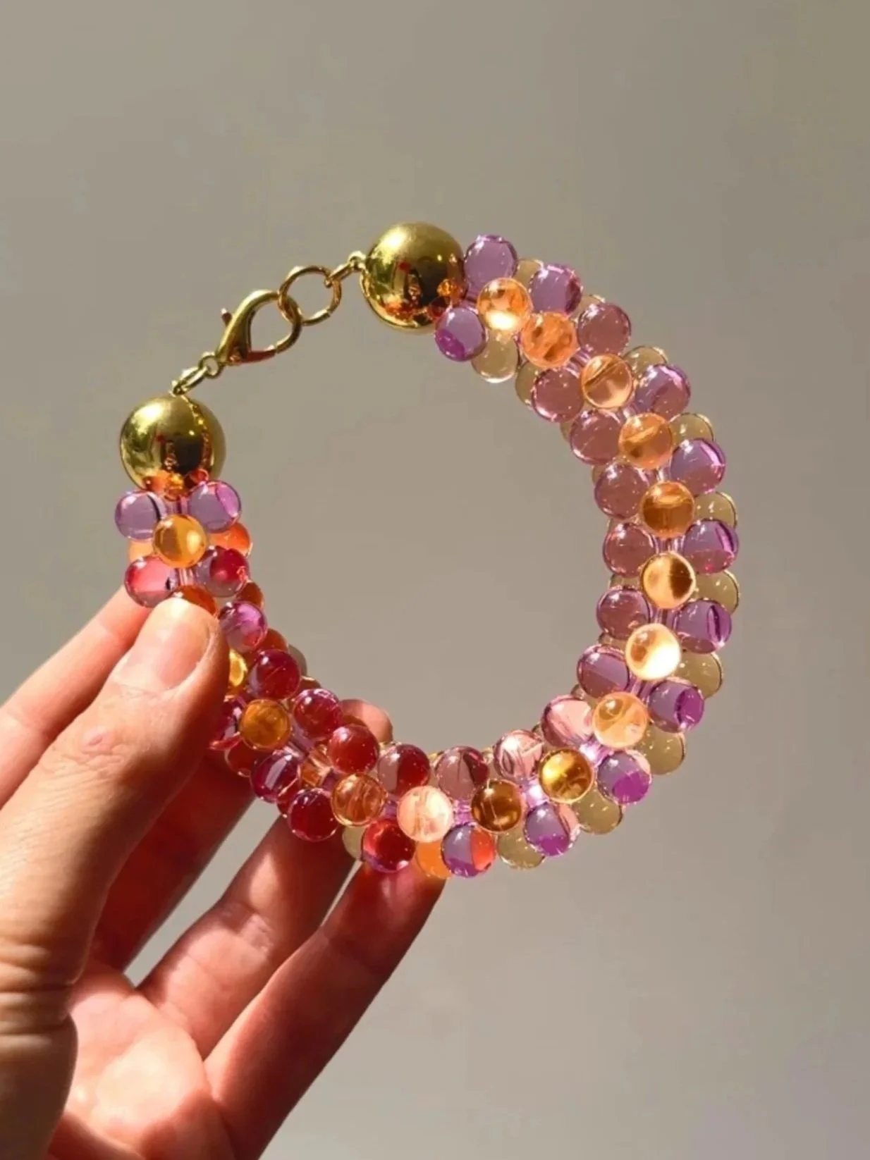 le bracelet Lys violet/orange